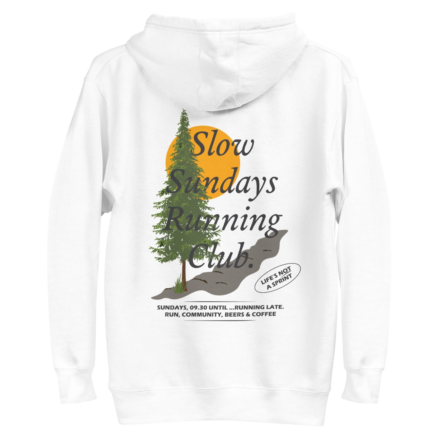 White Mountain Pine Slow Sundays Running Club Cotton Blend Hoodie