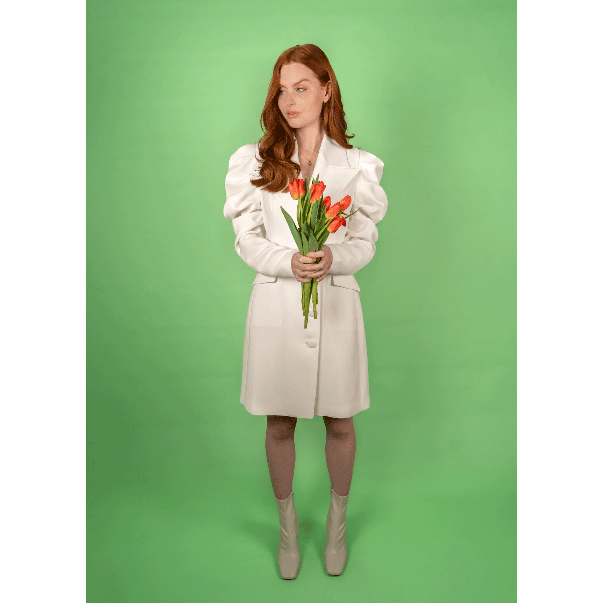 green emerald velvet dress Sonia Pleated Blazer Dress