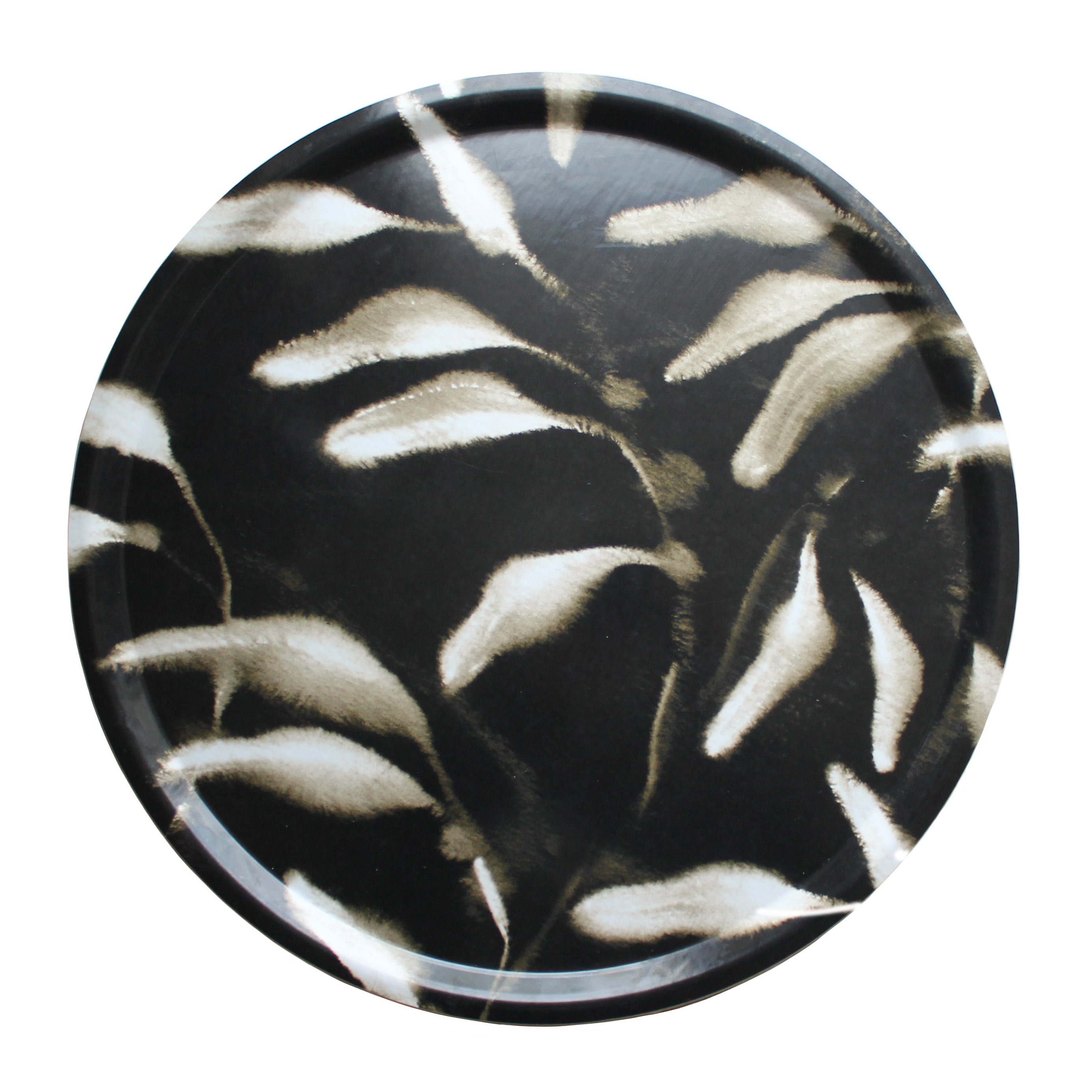 Grey / Gold / Brown Large Round Black Gold Amongst Tray Rosanna Corfe