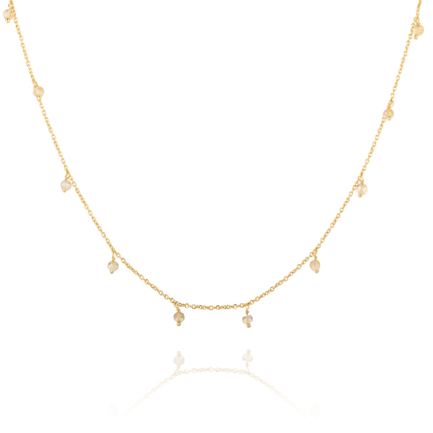 Coco & Kinney Women's Neutrals / Gold November Birthstone Necklace- Citrine In Gold