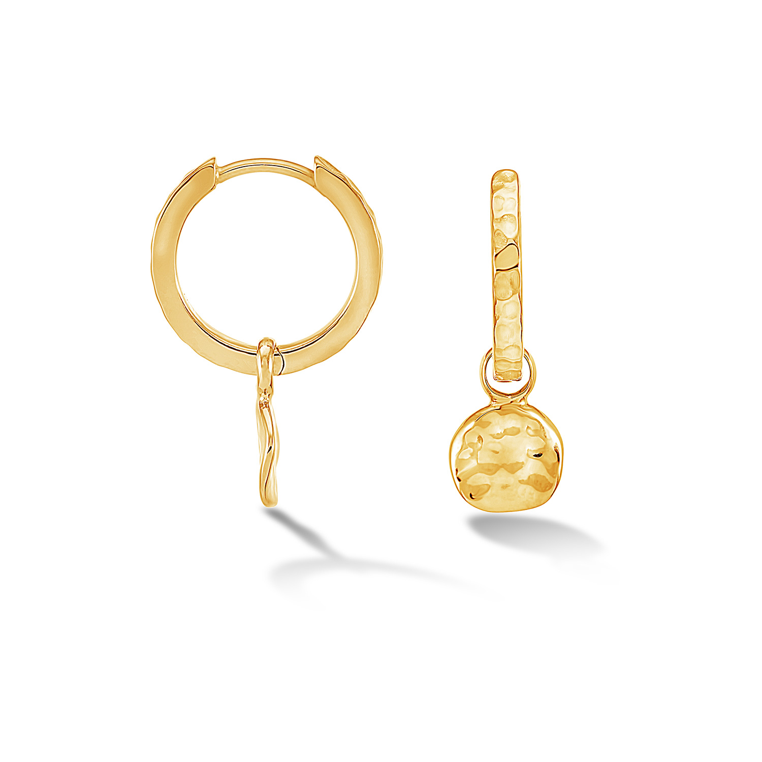 Women’s Gold Hammered Disc Nomad Hoops In Vermeil Dower & Hall