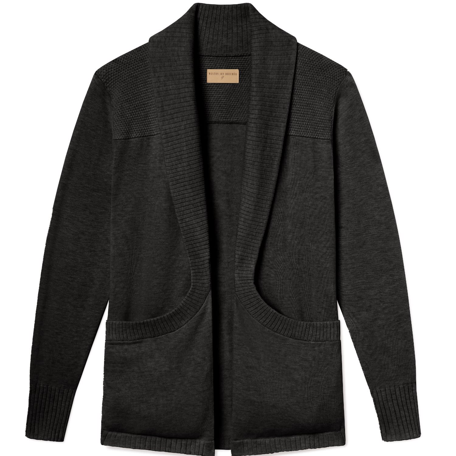 Weston Jon Boucher Men's Grey Hemingway Lightweight Slim Fit Cardigan - Graphite In Grey