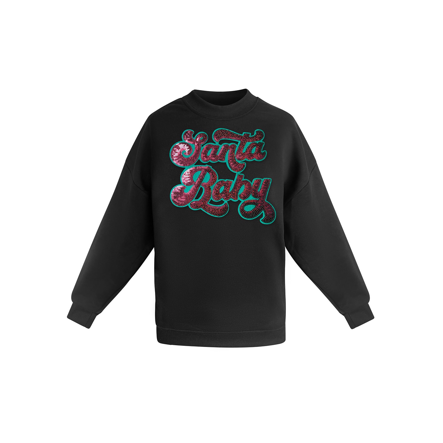 Toma Women's Christmas Black Santa Baby Sweatshirt In Black