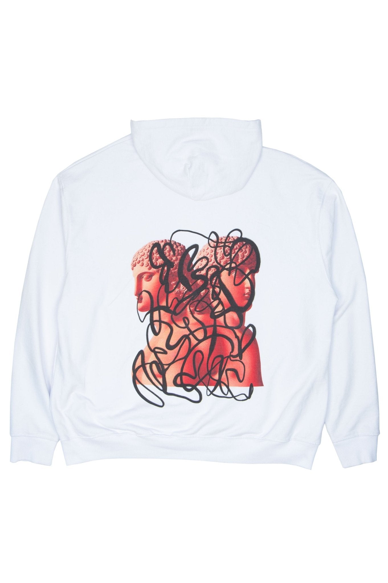 Mysimplicated Women's White / Black / Yellow Cotton Hoodie In White With Graffiti Print W In White/black/yellow