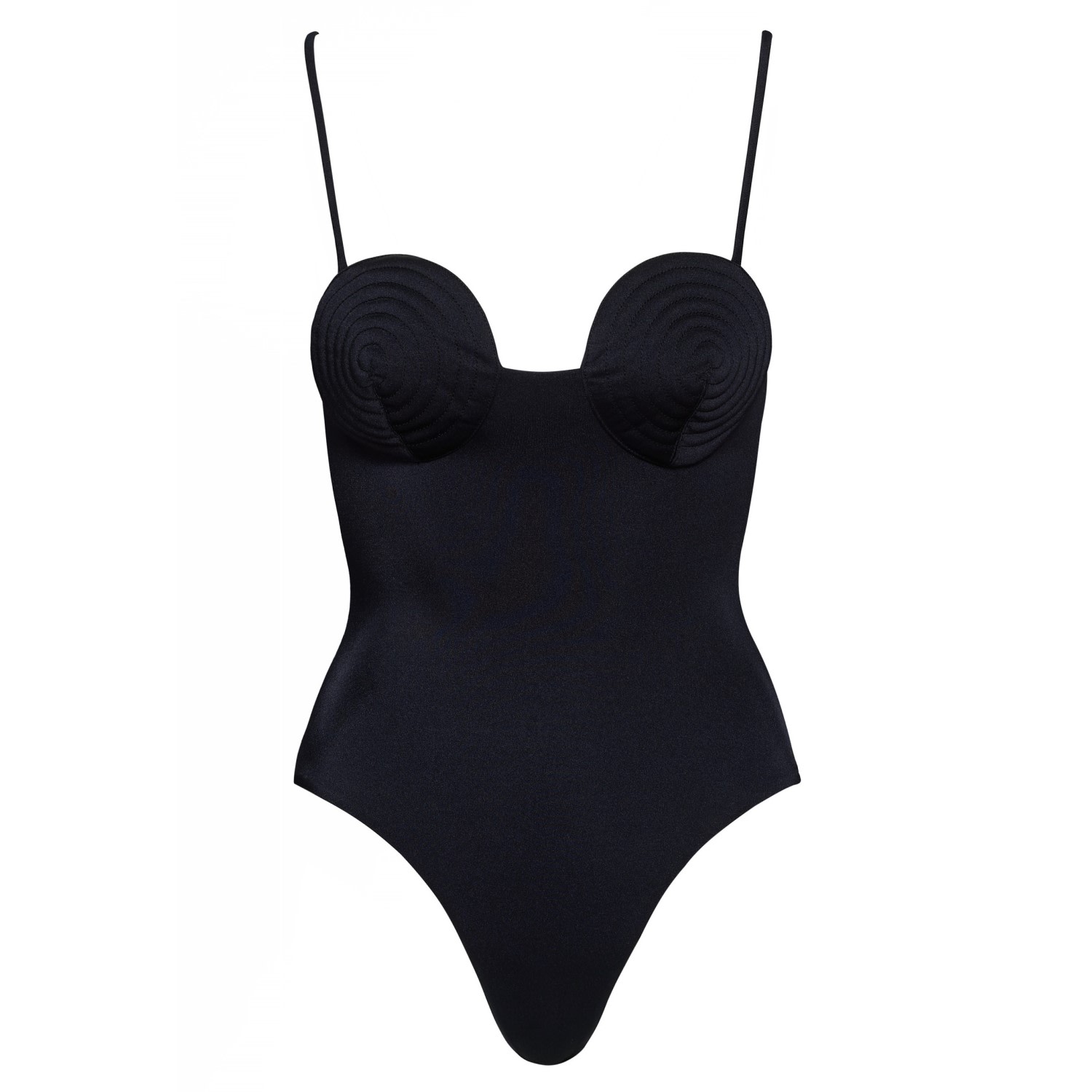 Women’s Black Noire Spiral Round Cup One Piece Large Noire Swimwear