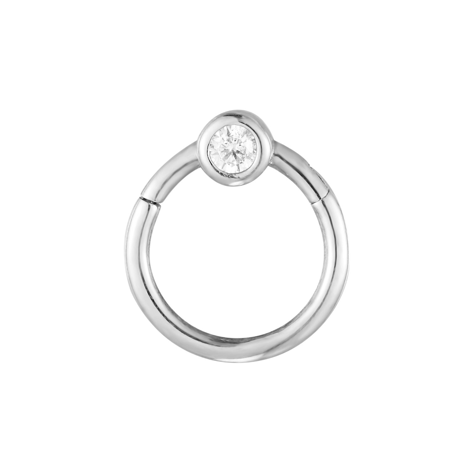 Women’s Ecoated Sterling Silver Cz Bezel Clicker Hoop Seol + Gold