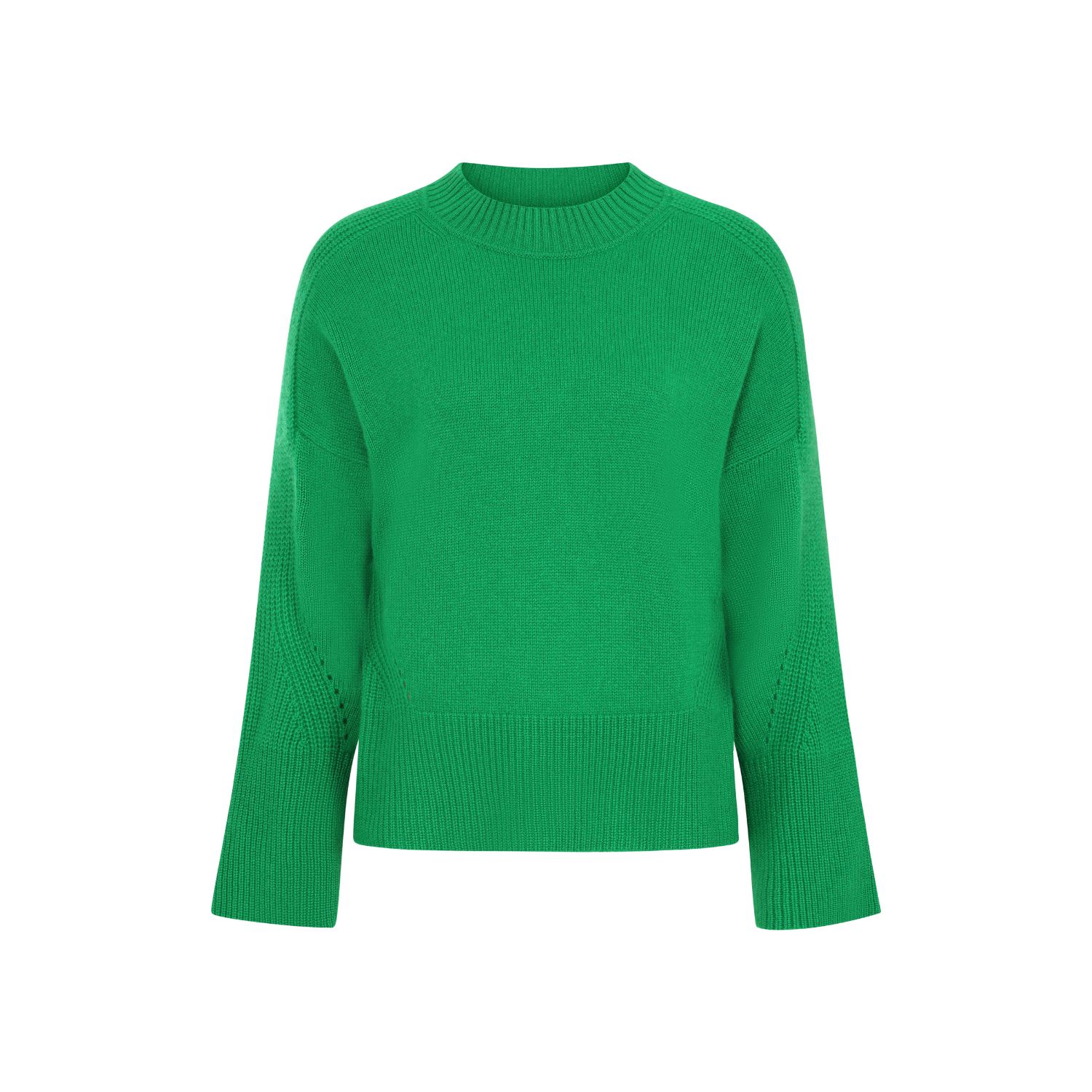 Loop Cashmere Women's Ribbed Detail Lofty Crew Sweatshirt In Billiard Green In Green