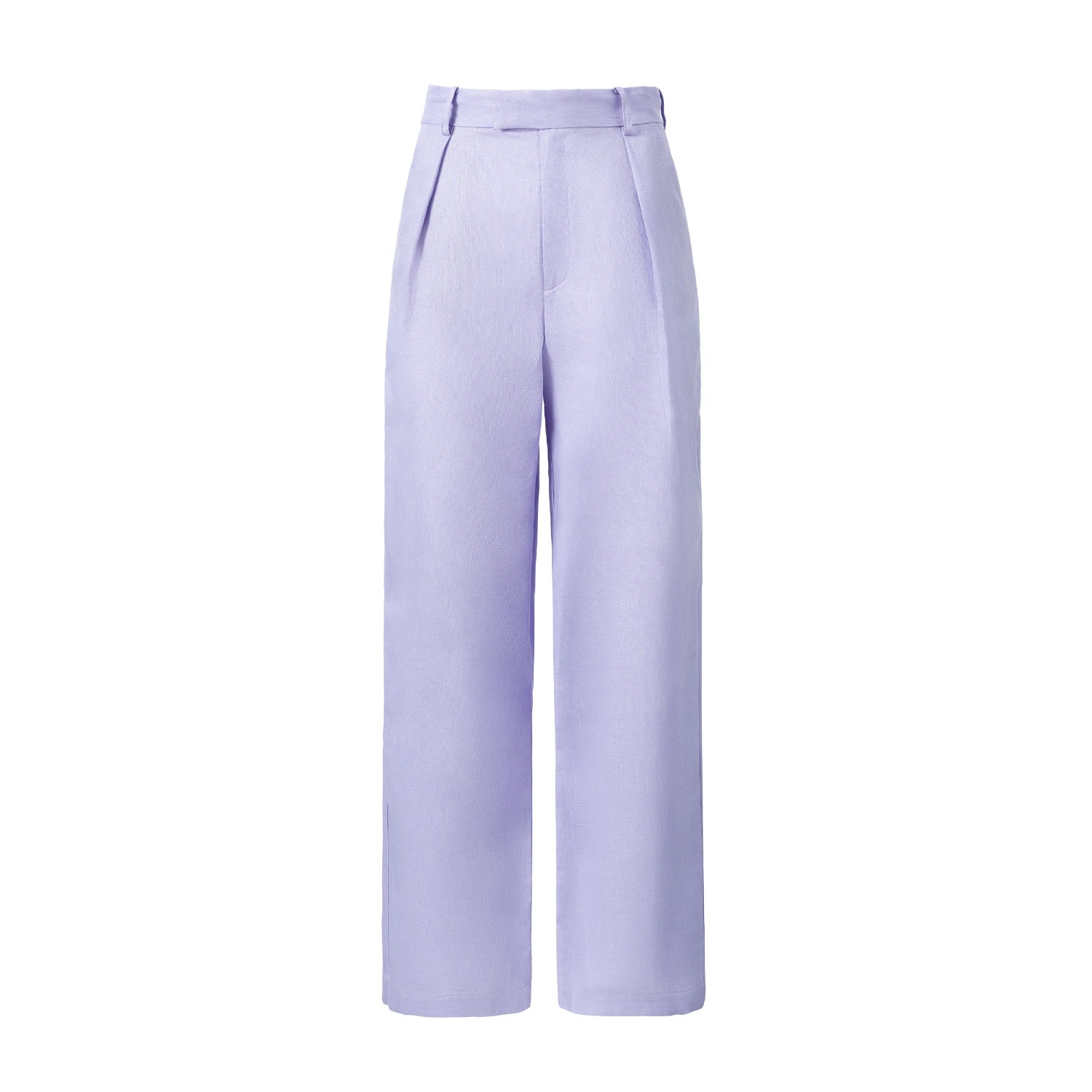 Lita Couture Women's Pink / Purple Wide-leg Trousers In Purple Linen In Pink/purple