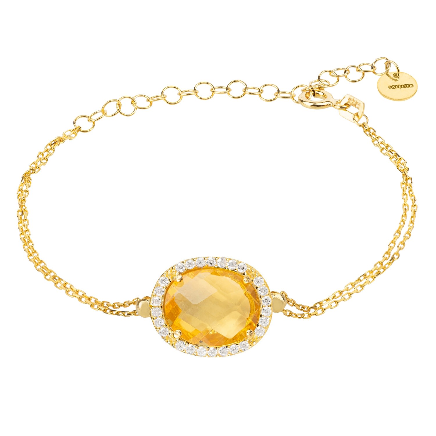 Latelita Women's Gold / Yellow Beatrice Oval Gemstone Bracelet Gold Citrine Hydro