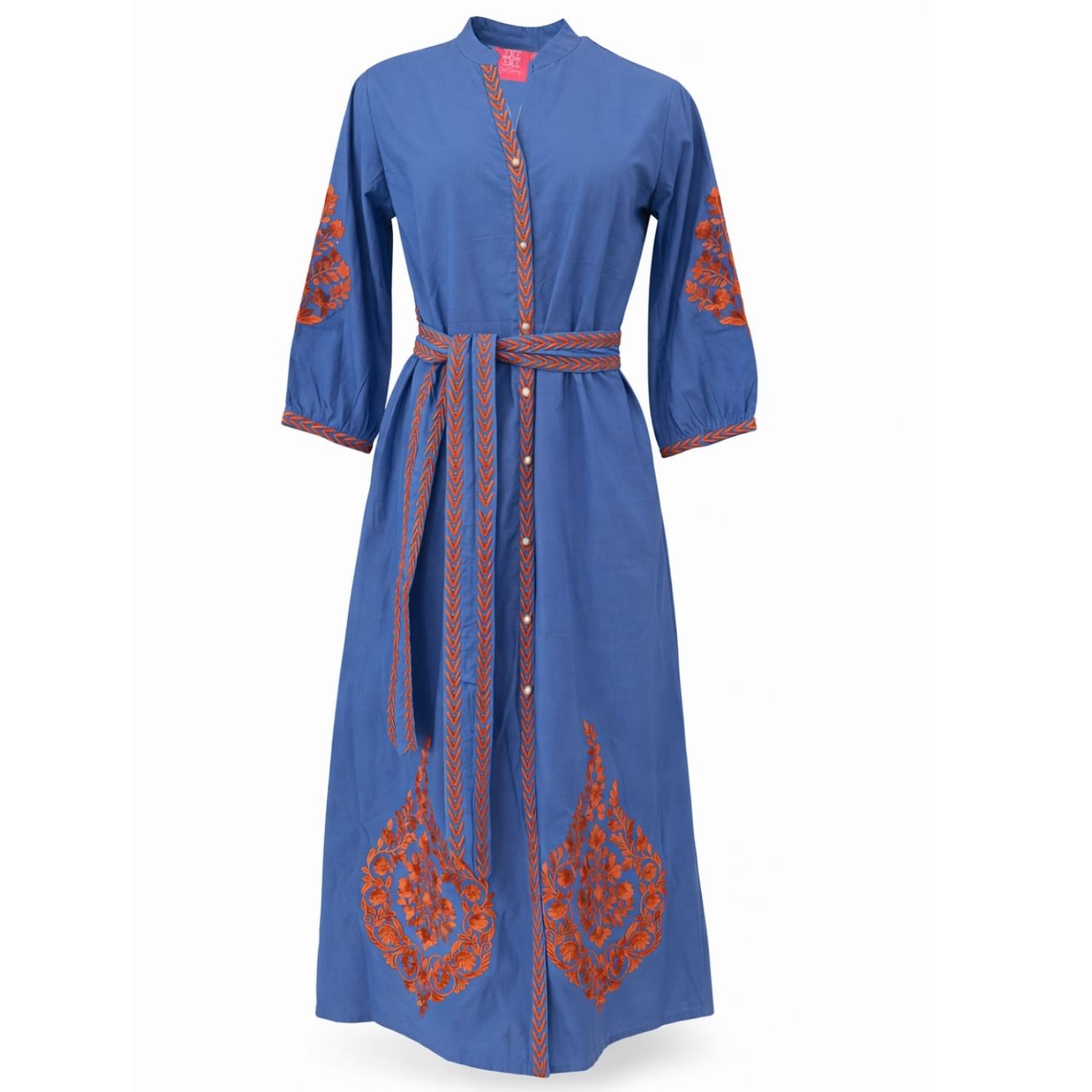 Women's Blue Mykonos Dress Coral | Extra Small | Just Darviny