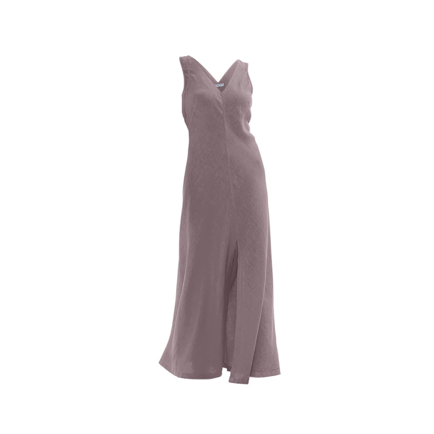 Haris Cotton Women's Pink / Purple “v” Neck Maxi Linen Dress Dove In Pink/purple
