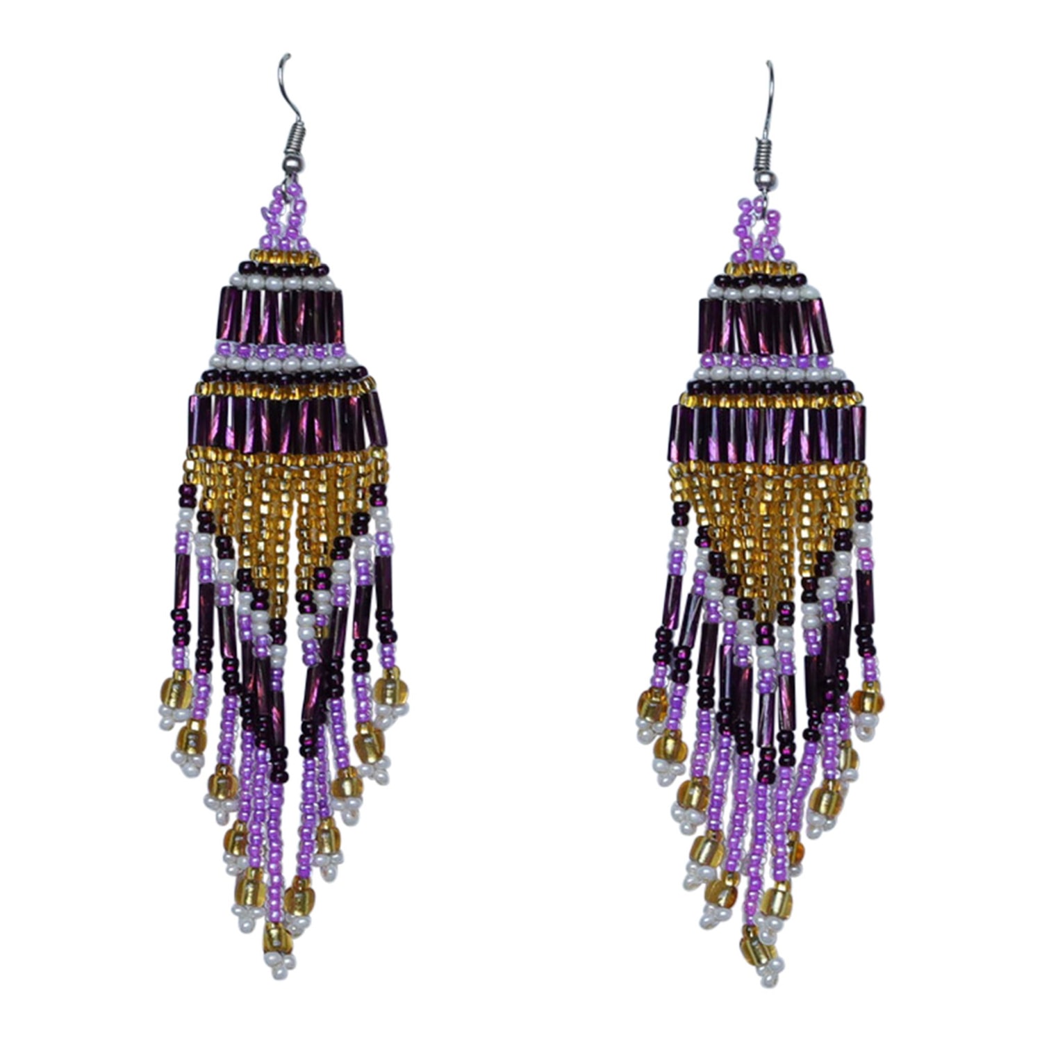 Women’s Black / Gold / Pink Encuentro Beaded Boho Earrings - Magic Sunset Good Tidings Style