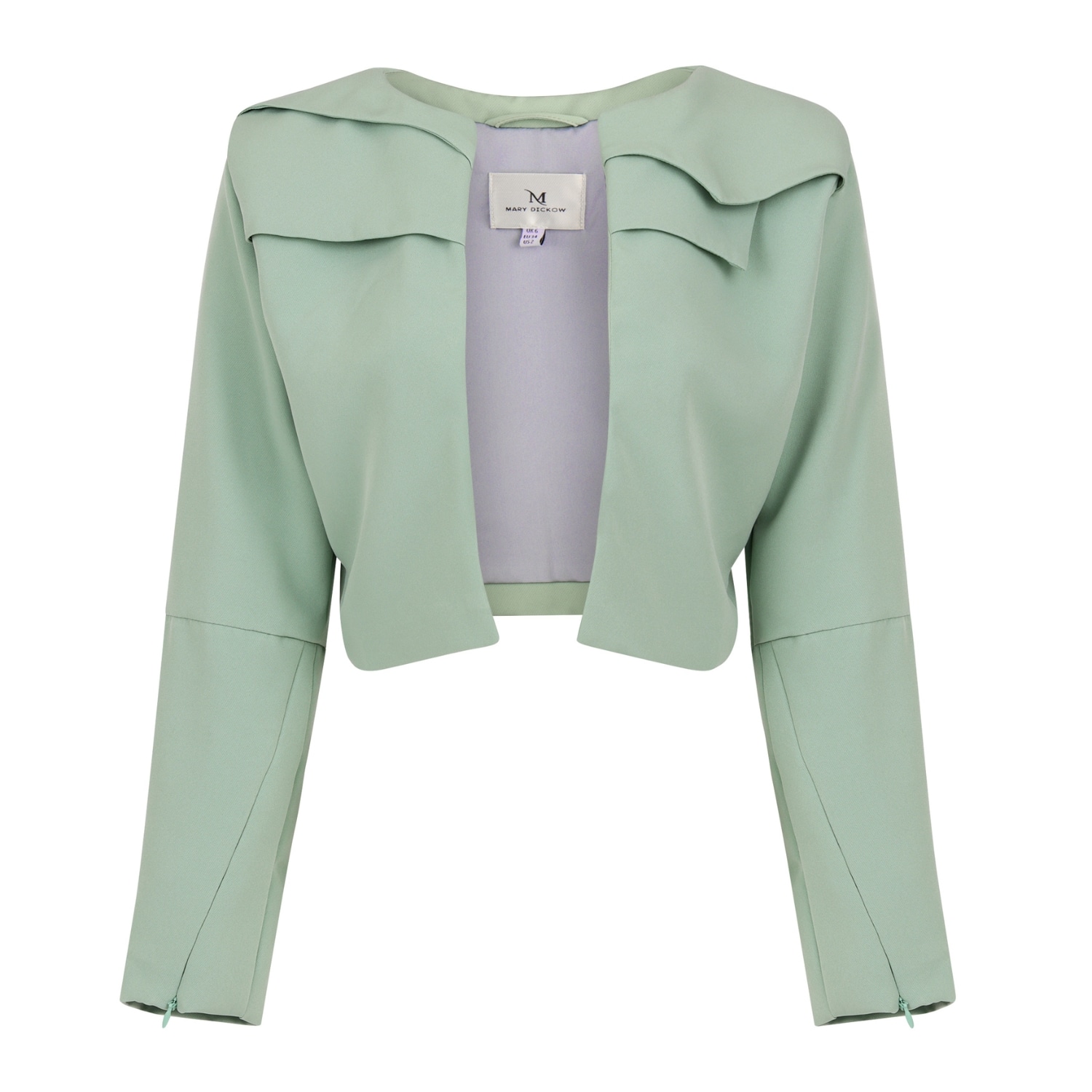 Women's Green Ella Crop Jacket-Sage | Extra Small | Mary Dickow