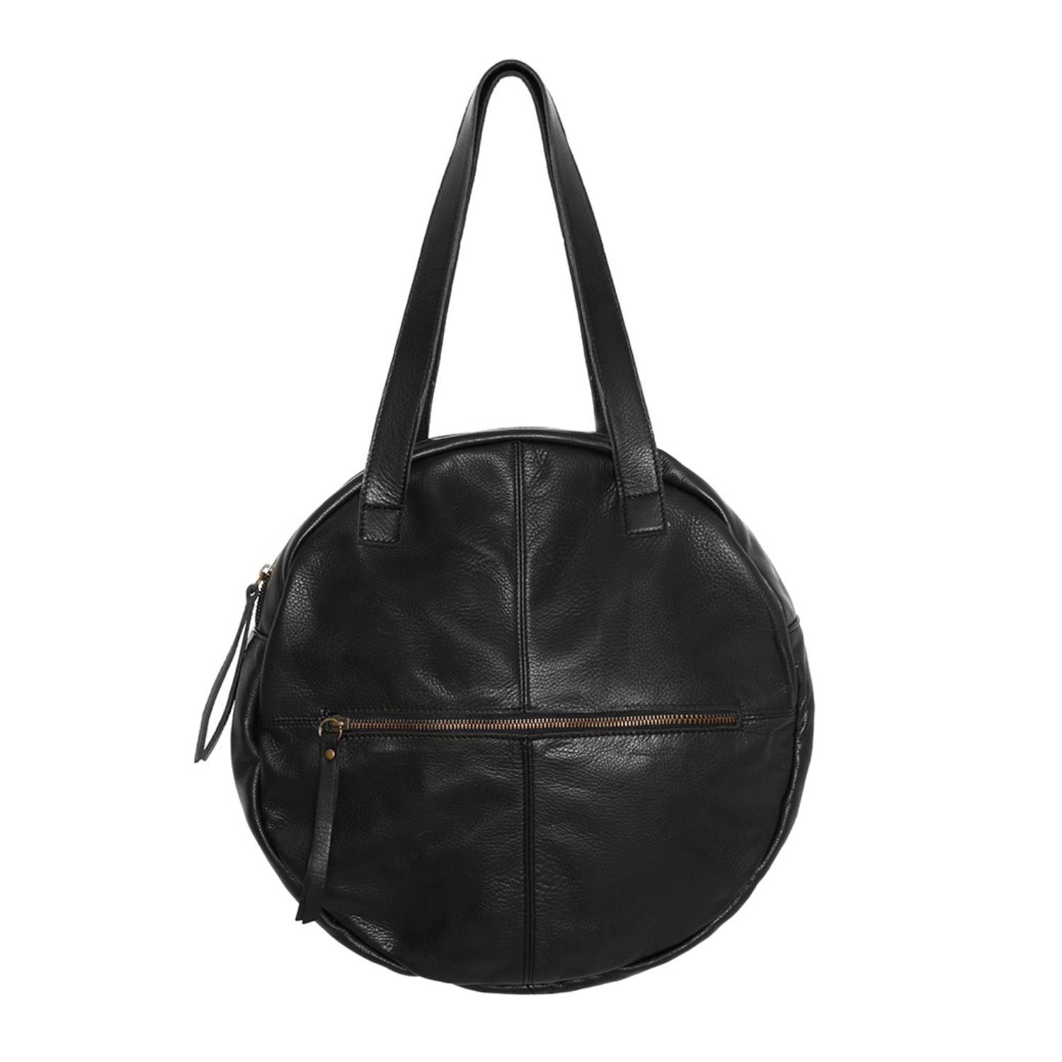 Women’s Round Black Leather Bag- Shoulder Bag Juan-Jo