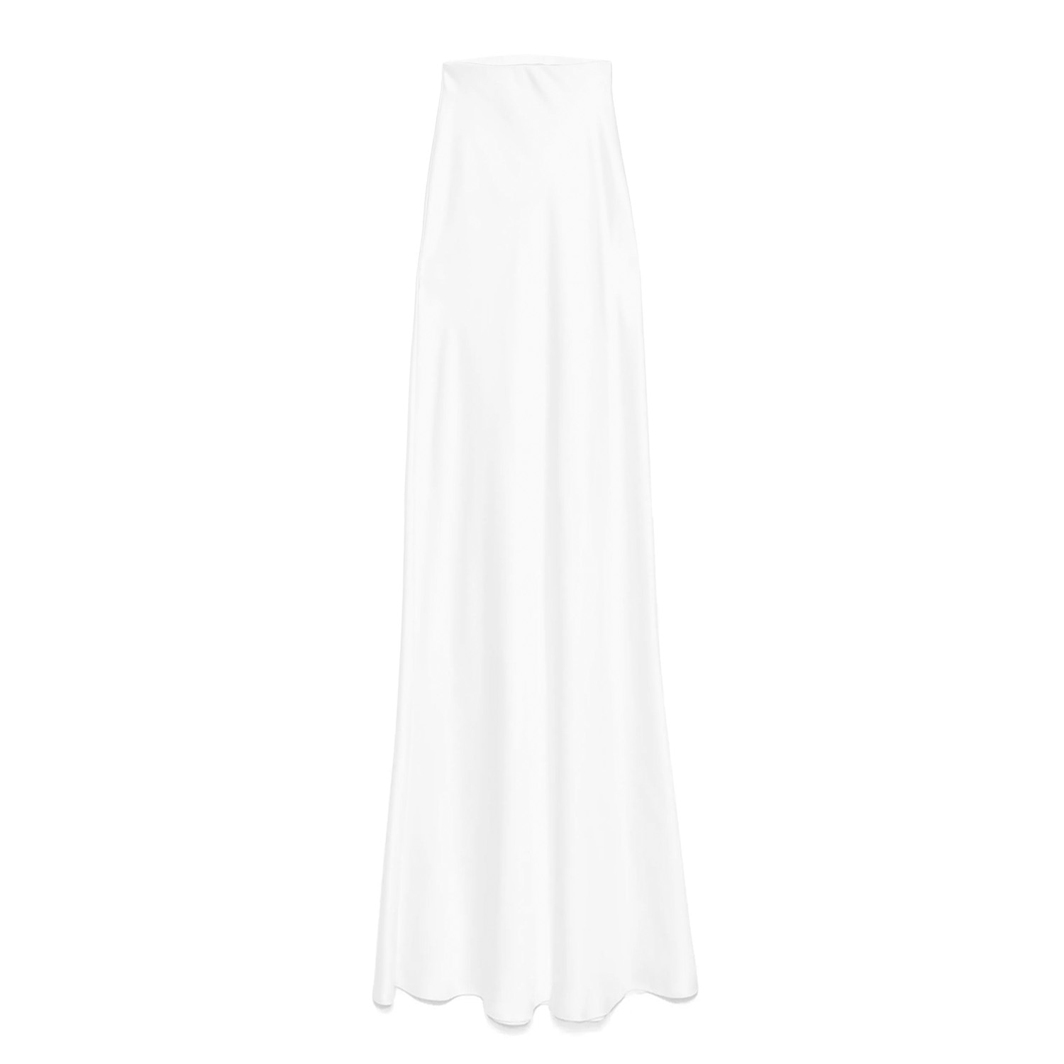 Nissa Women's White Satin Maxi Skirt In White