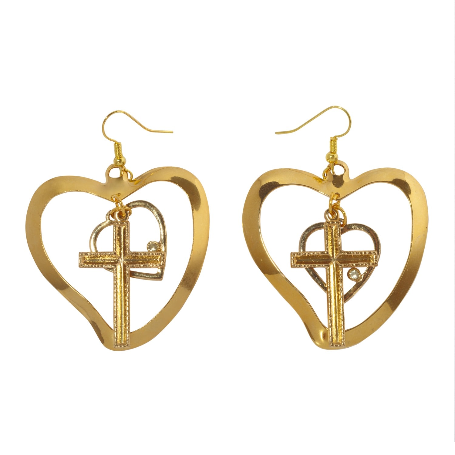 Caramel Vintage Jewellery Women's Gold Faith And Love Earrings In Gold