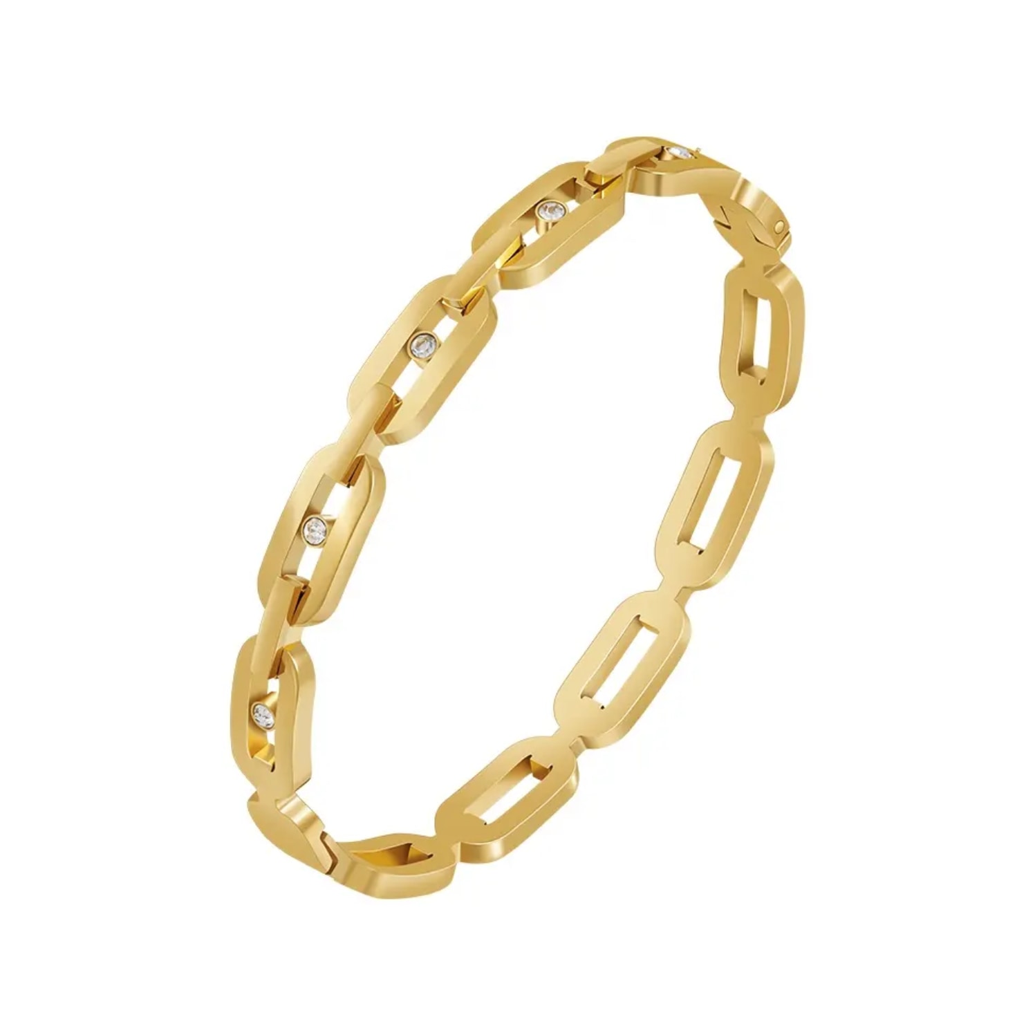 Mg Jewelry Women's Gold Chained Up Bangle