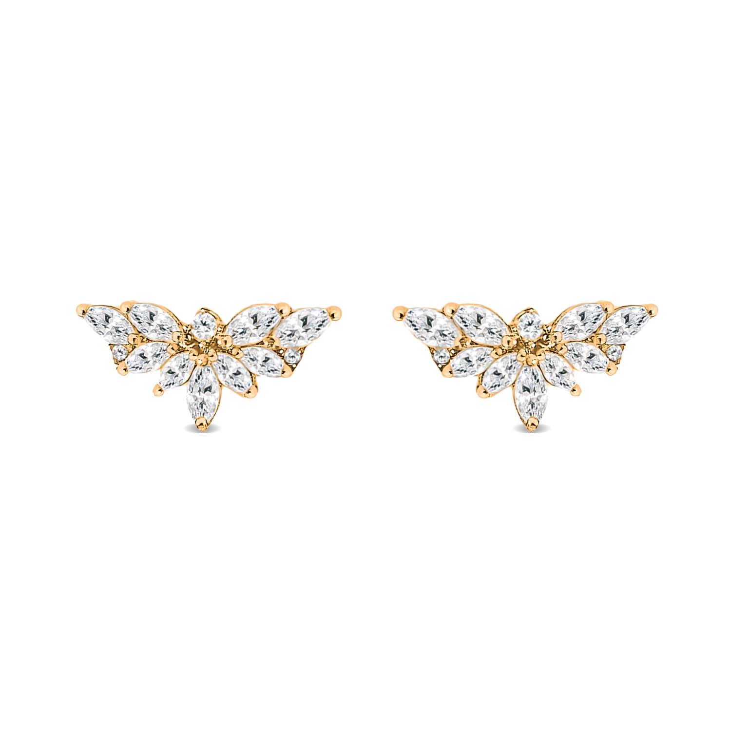 Sally Skoufis Women's Gold / White Emergence Ear Climber With Man Made Cz Diamond Stimulant In Sterling Silver & 1 In Multi