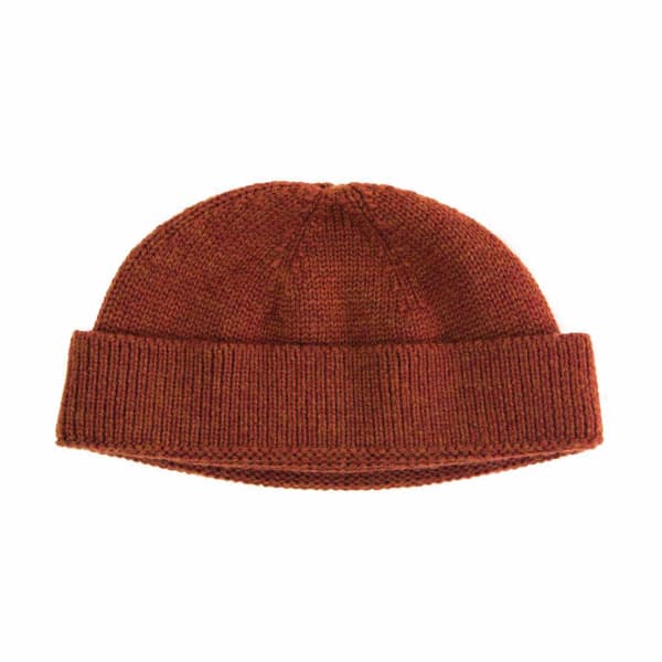 Rust Solid Wool Fisherman Beanie 40 Colori Wolf Badger