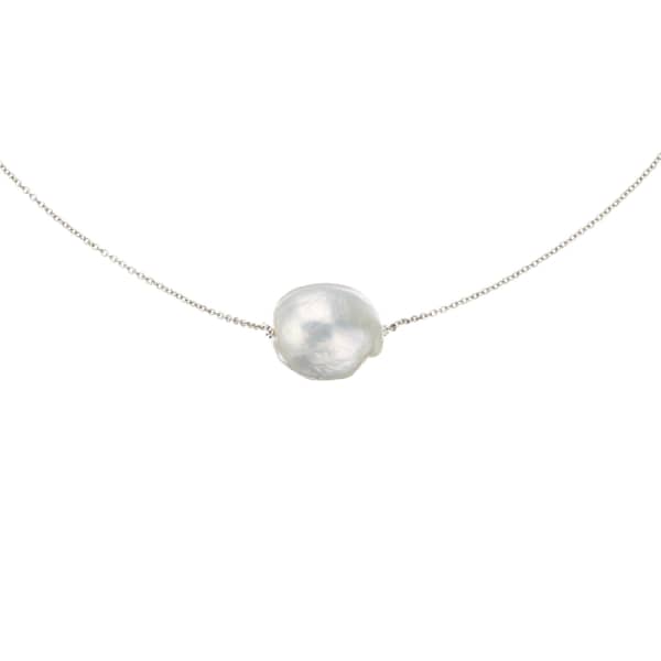 Lily & Roo Sterling Silver Baroque Pearl Choker In Pearl