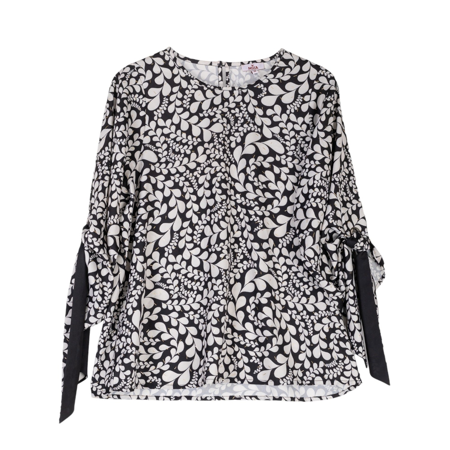 Niza Women's Paula Black And White Blouse In Black