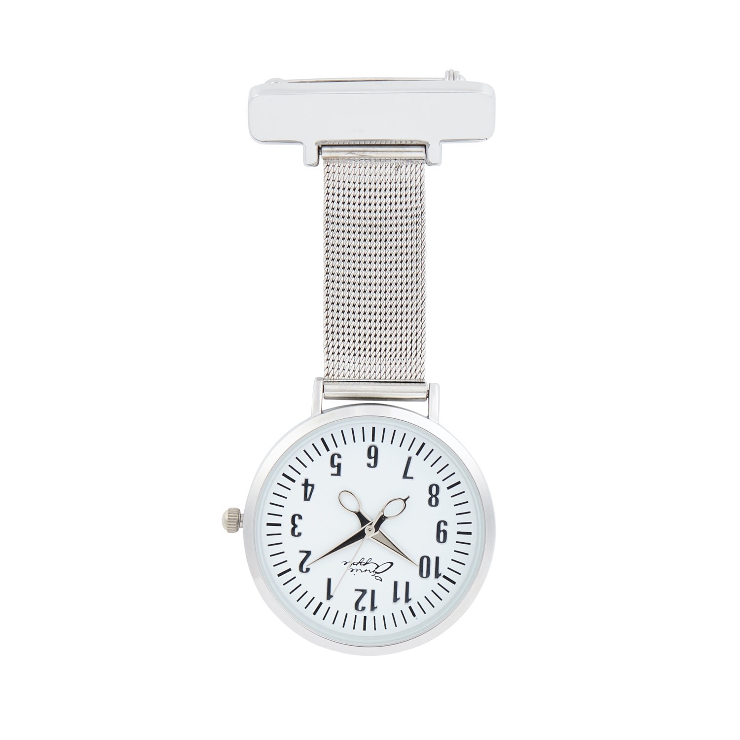 Women’s Annie Apple White/Silver Mesh Nurse Fob Watch Bermuda Watch Company