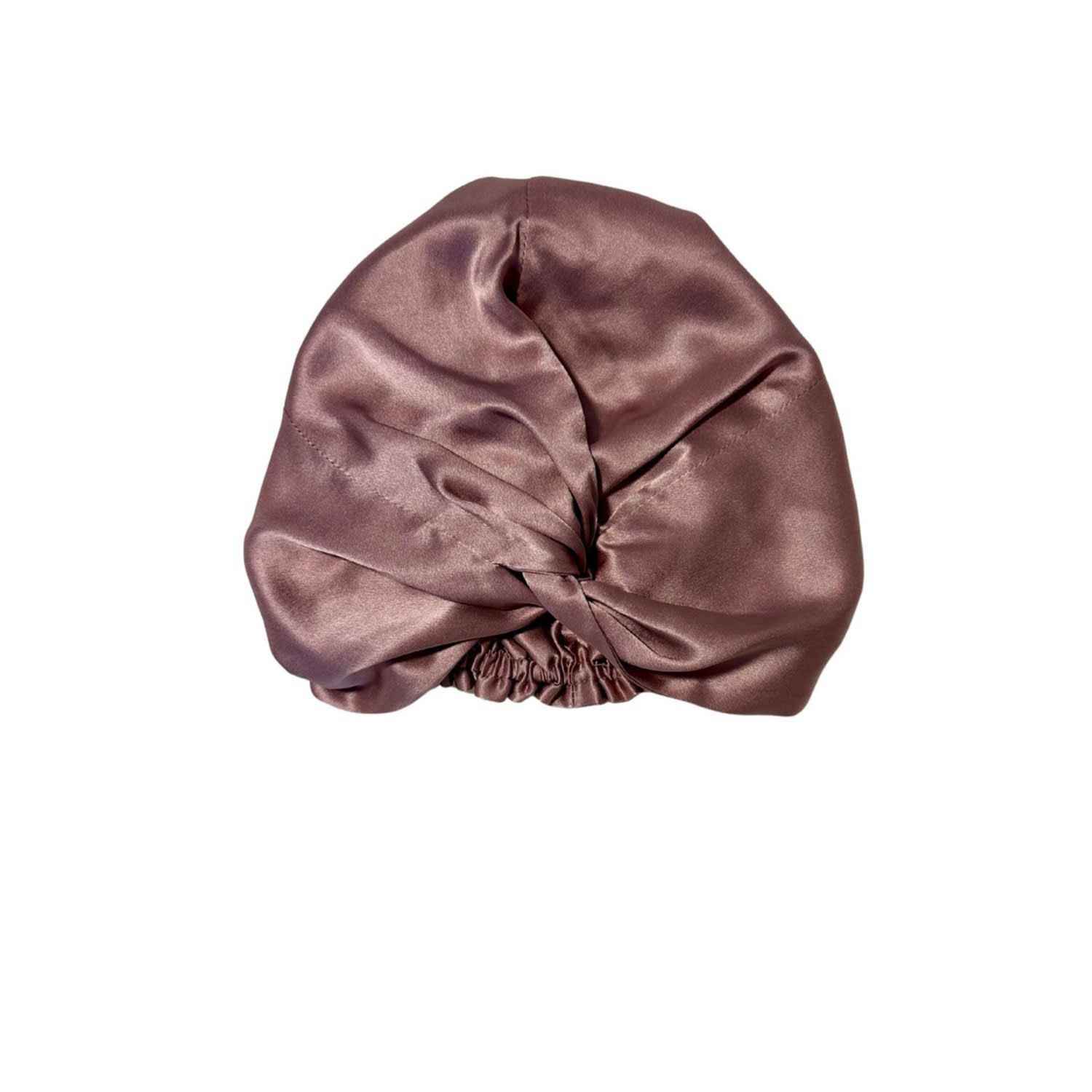 Marche' Du Luxe Women's Pink Pure Silk Turban Twisted Front Style Double Layer Cap Blush In Pink