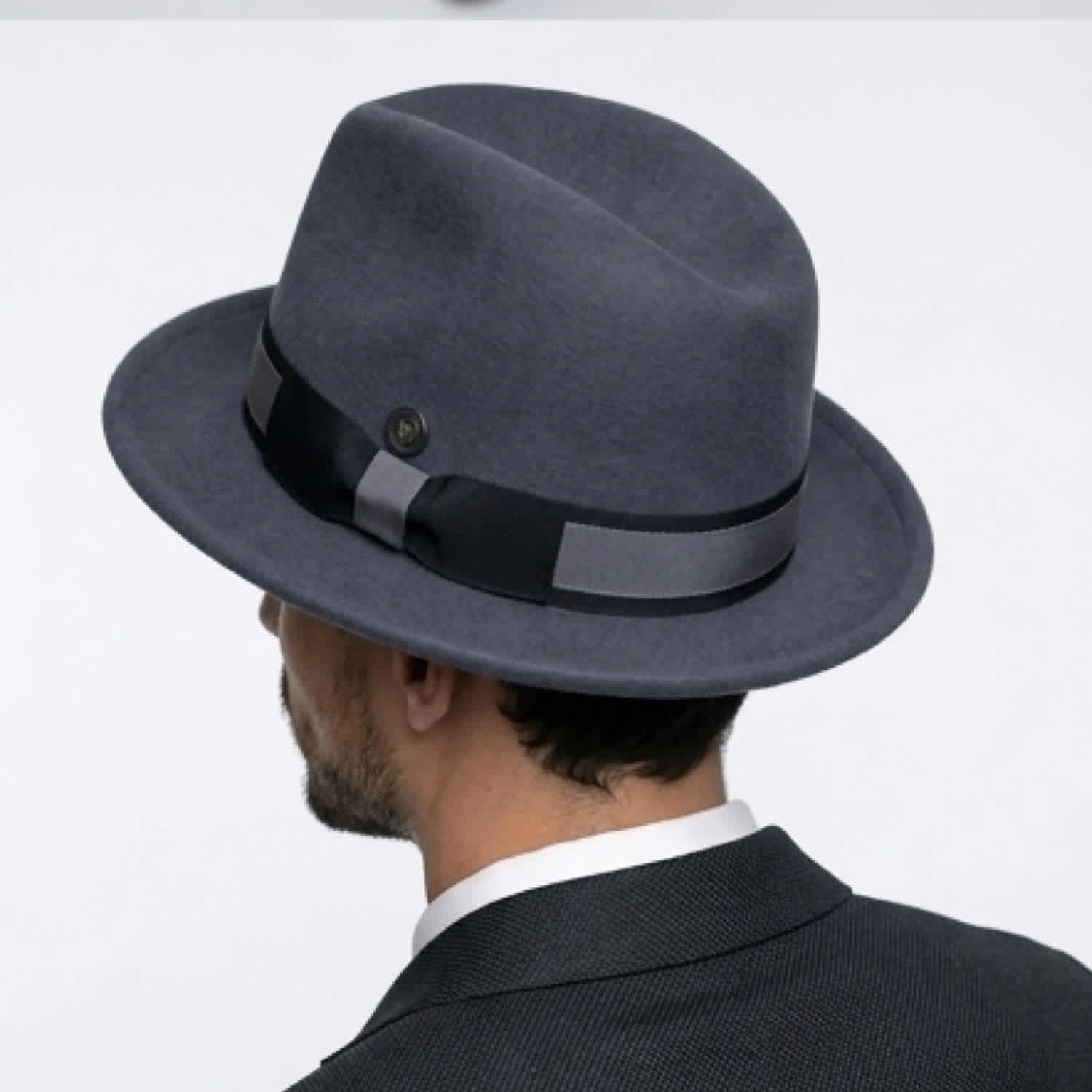 Gerard Darel Fedora Wool Hat 2 Tone Gray size S Robin Grey Wool Felt Two Tone Trilby Fedora Hat | Dasmarca  main image 3