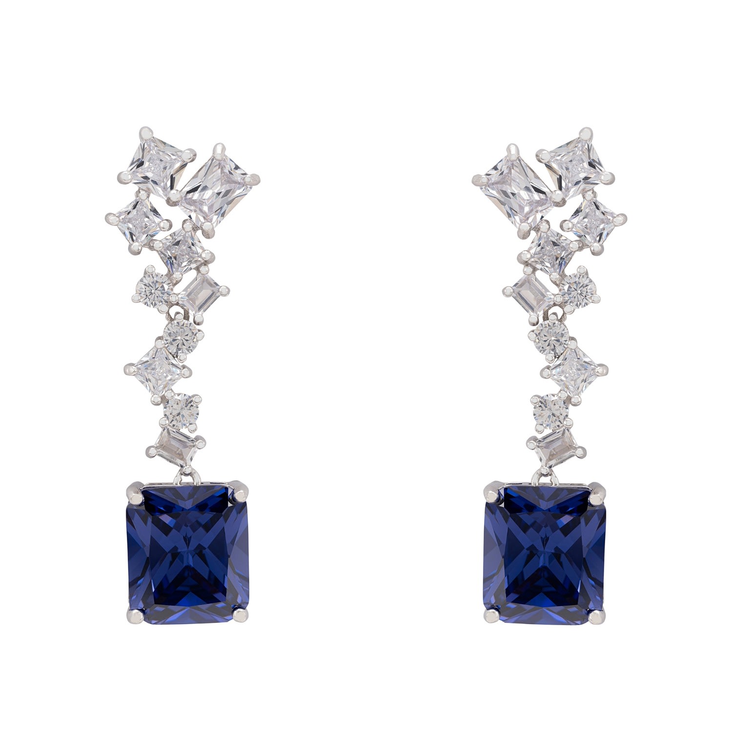 Latelita Women's Blue / Silver Diana Tanzanite Drop Earrings Silver In Multi