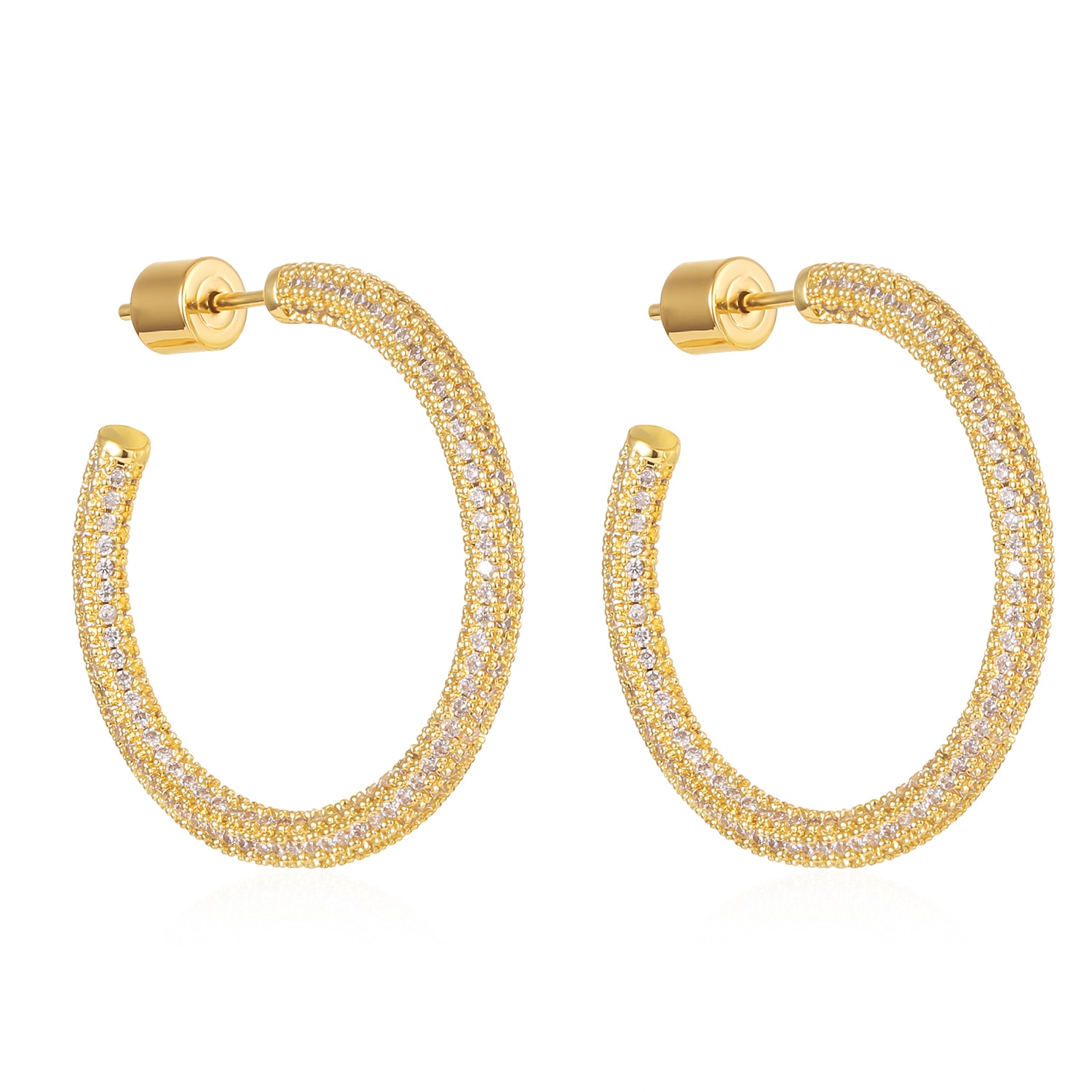 The Perfect Hoop Women's Gold The Malta Hoop Pavé
