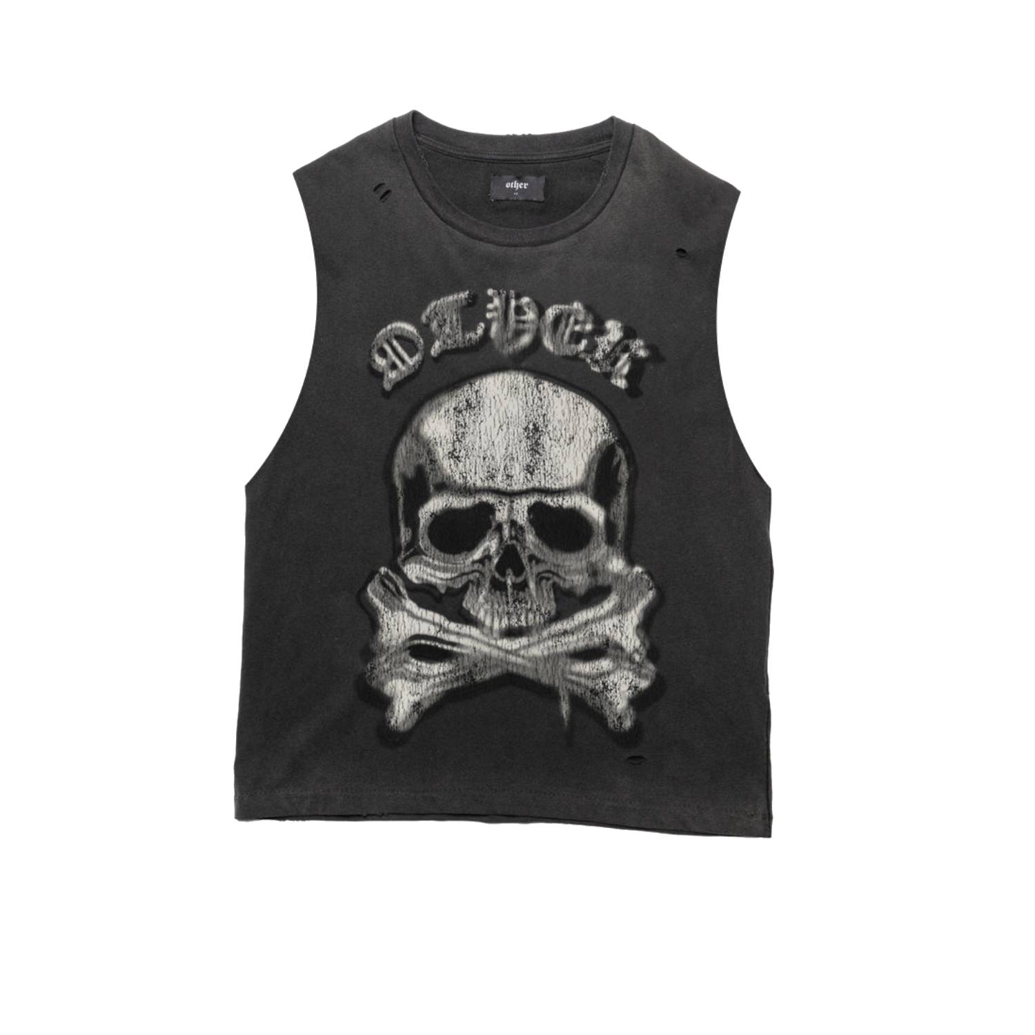 Women’s The Vintage Tank - Skull & Crossbones - Heavy Relic Black Large OTHER UK