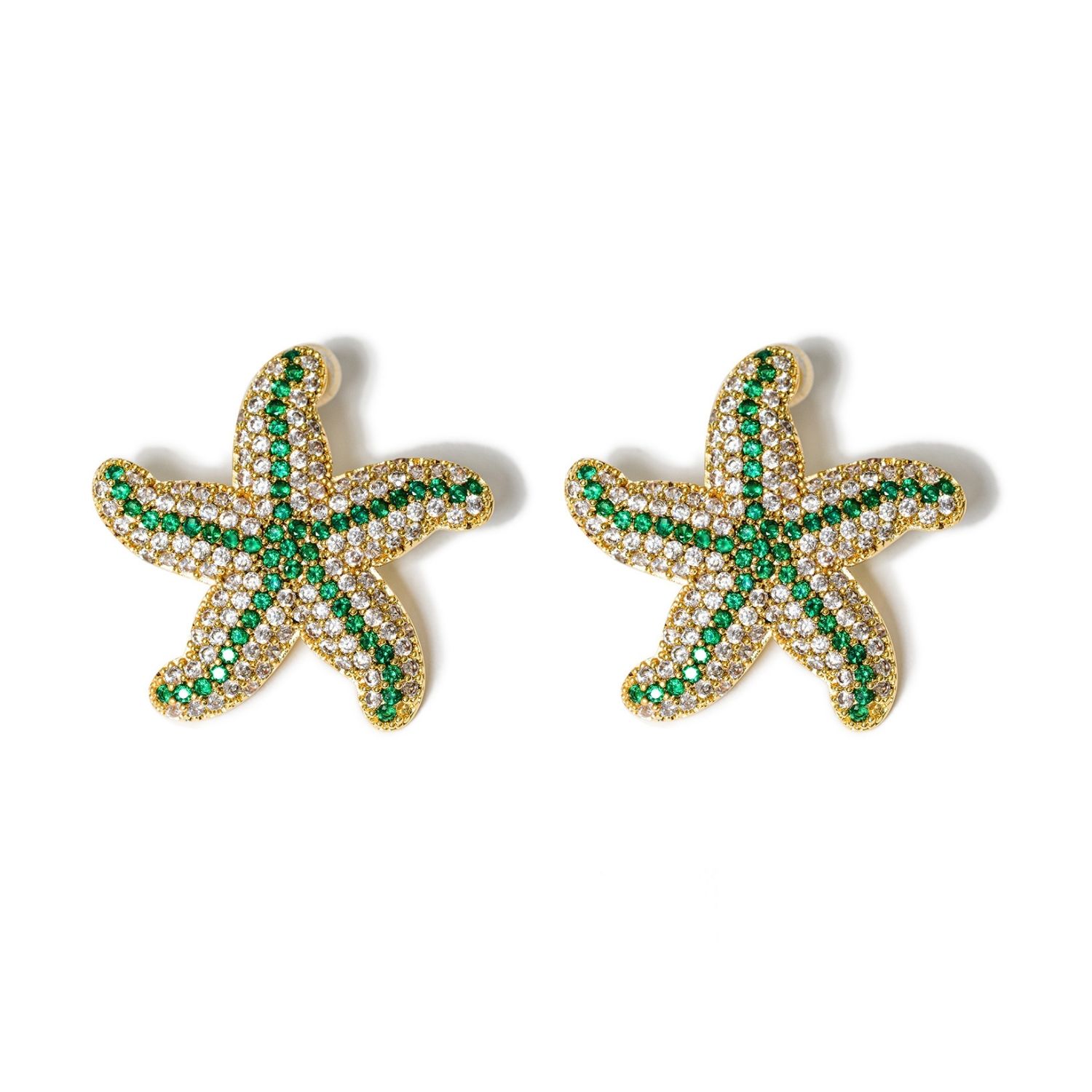 Kybele Studio Women's Starfish Earrings In Green