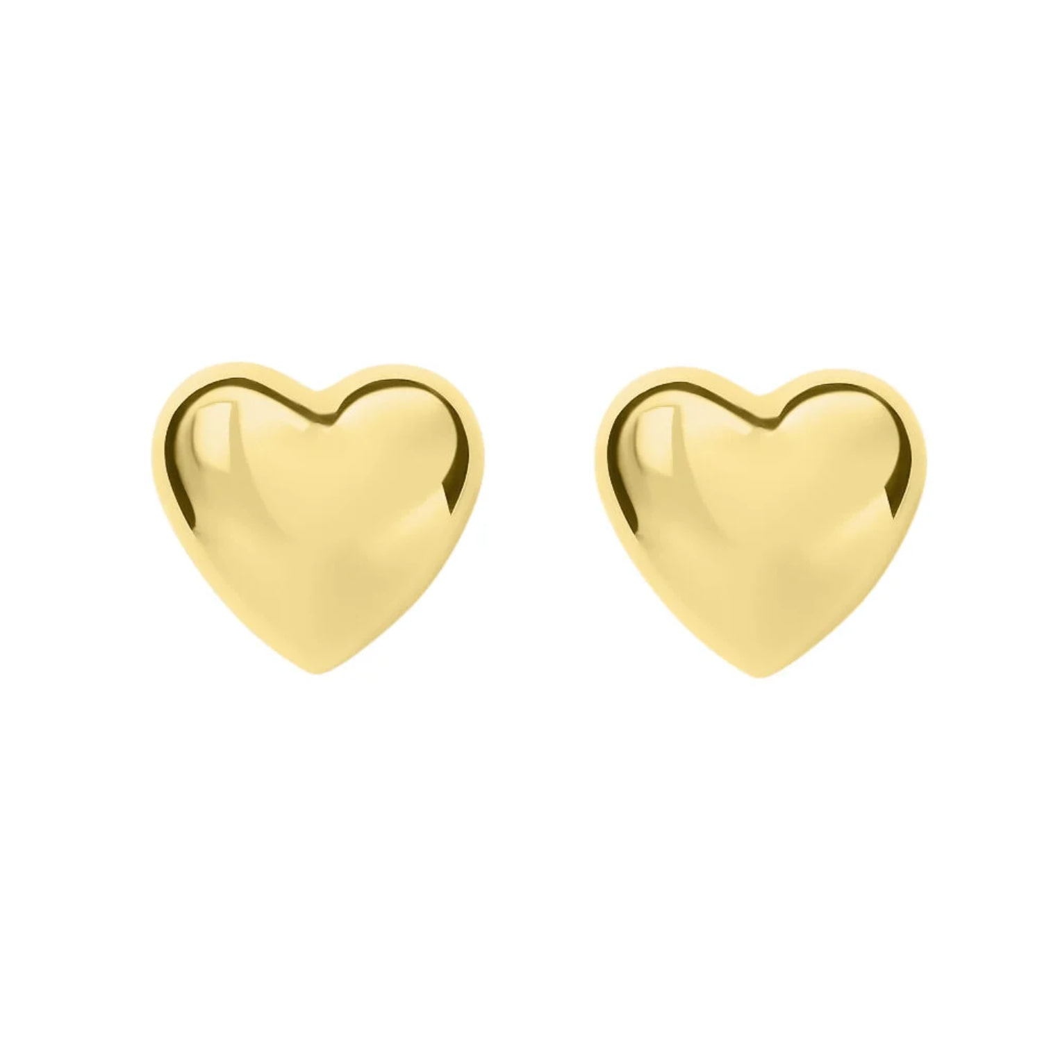Unaloe Women's Yellow Vermeil Gold-plated Sterling Silver Heart Stud Earrings – Elegant Love-inspired Jewel