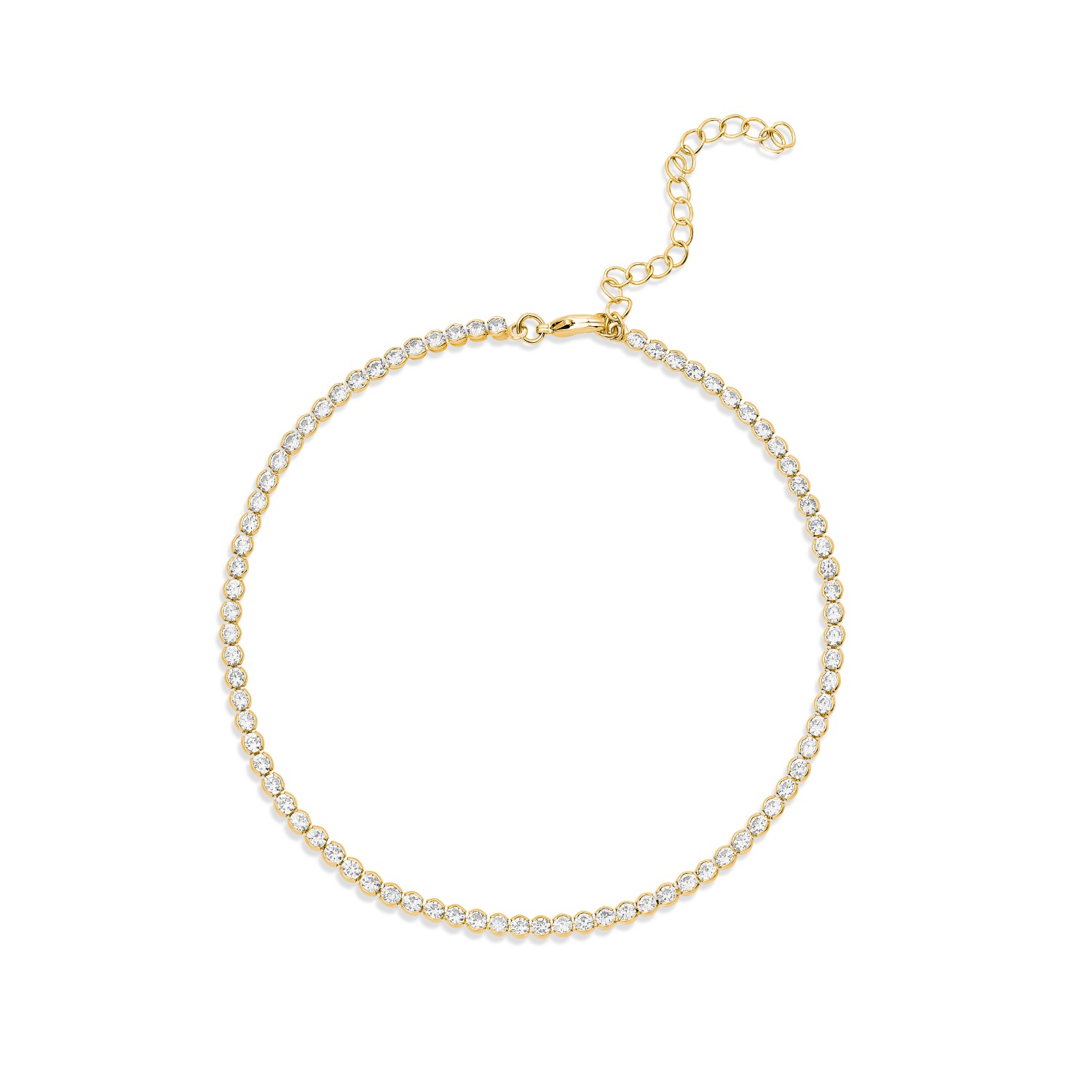 Shymi Cubic Zirconia Tennis Anklet In Gold