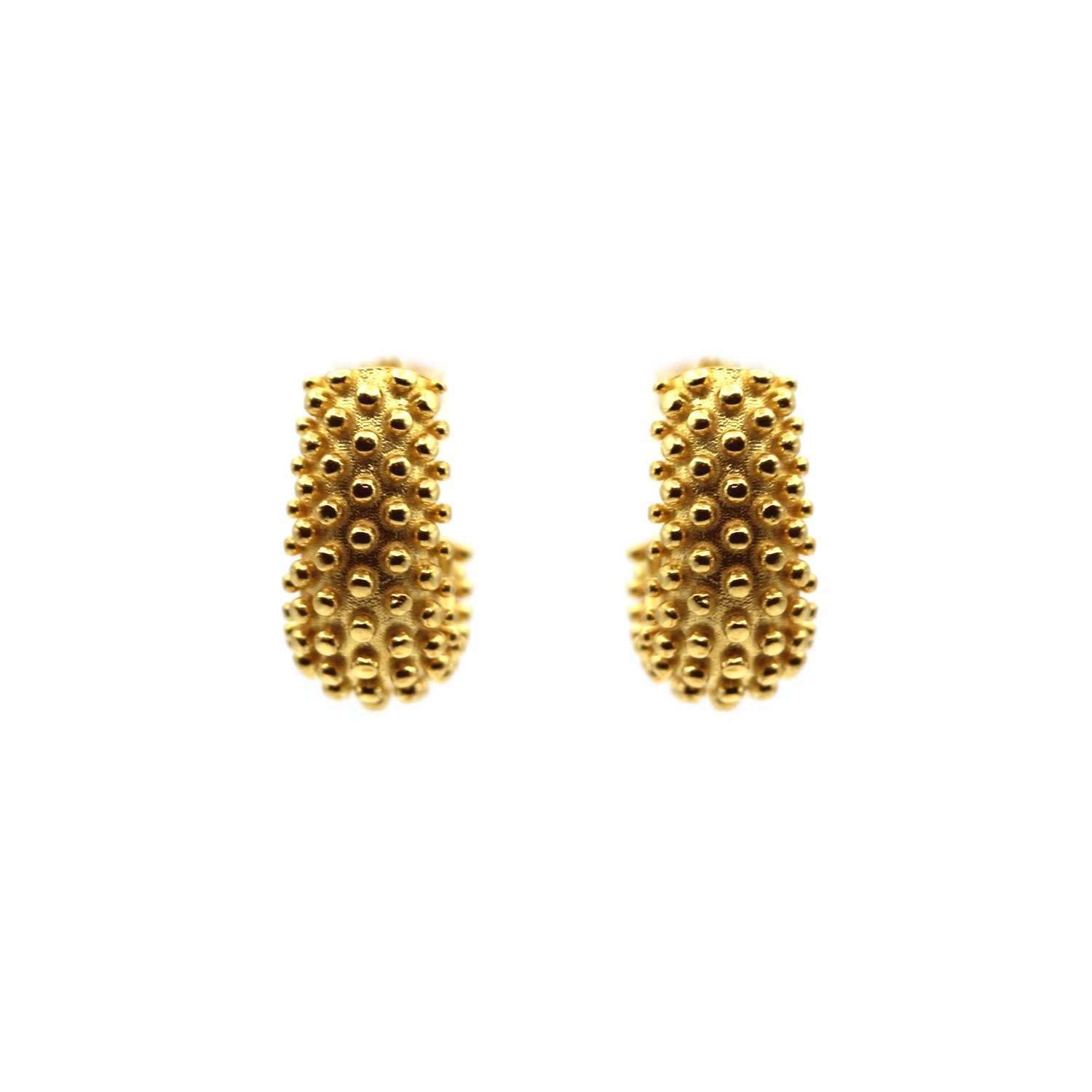 Women’s Unique Ball Textured Gold Hoop Earrings Vicstonenyc Fine Jewelry