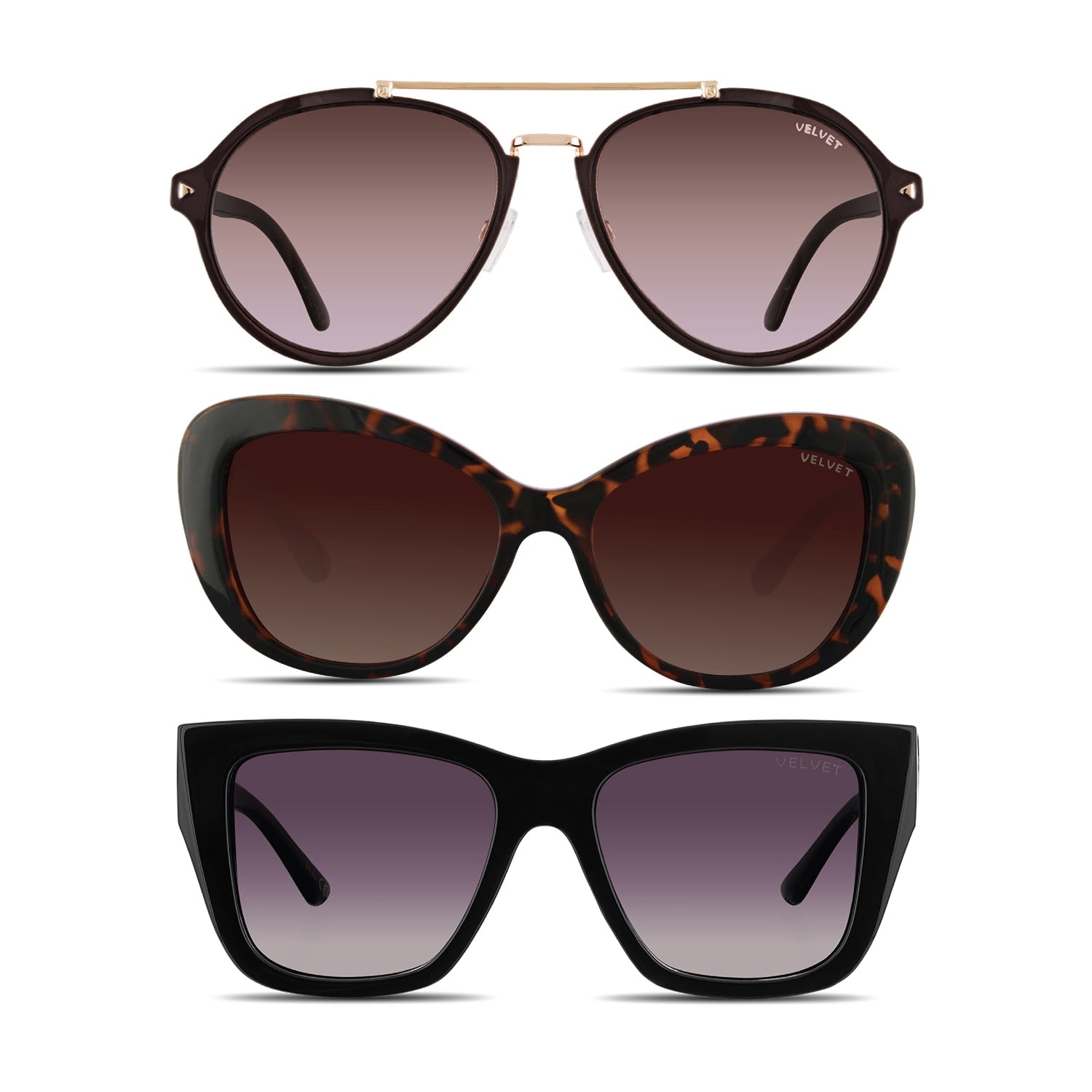 Velvet Eyewear Oval Face Shape Sunglass Style Box In Multi