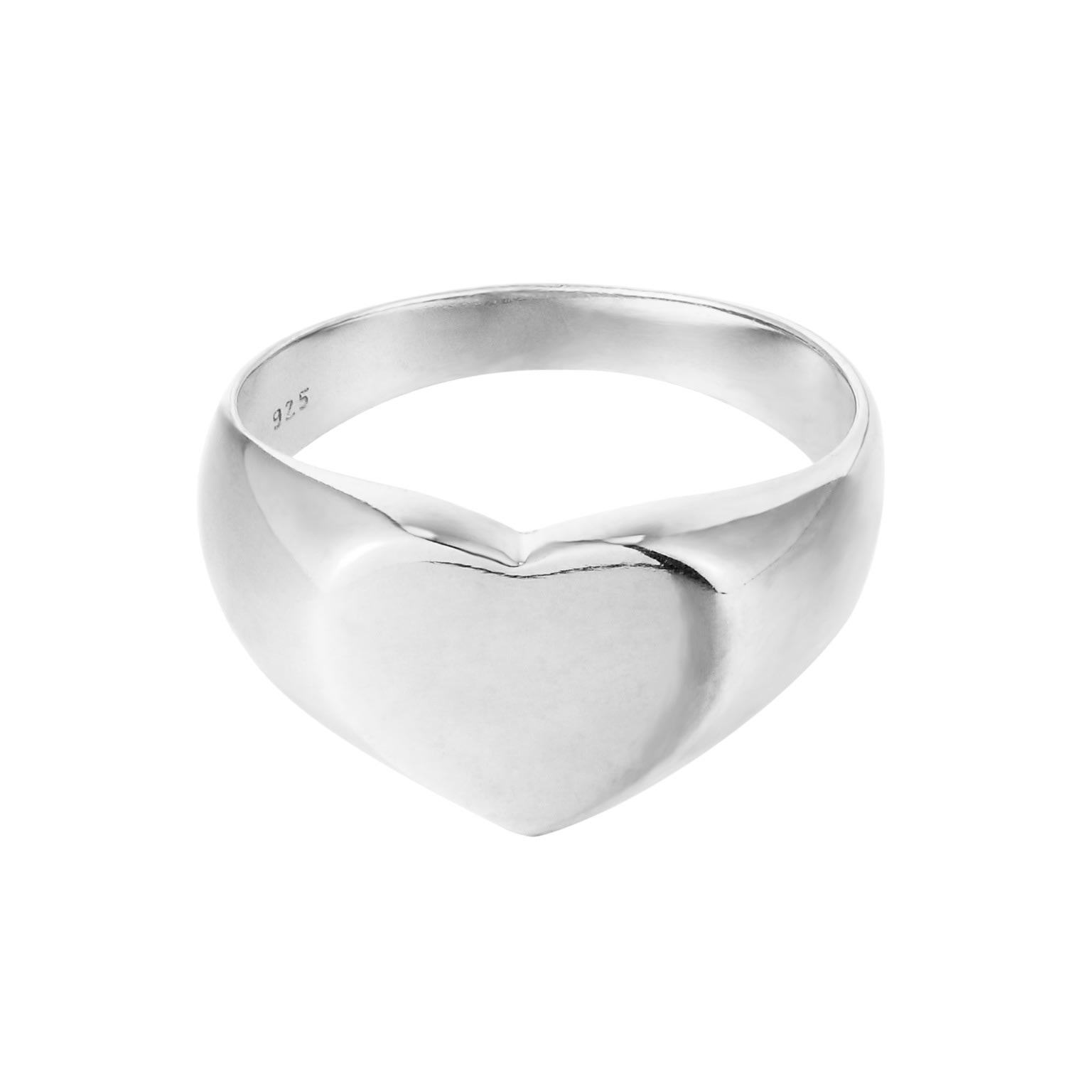 Women’s Ecoated Sterling Silver Chunky Heart Signet Ring Seol + Gold