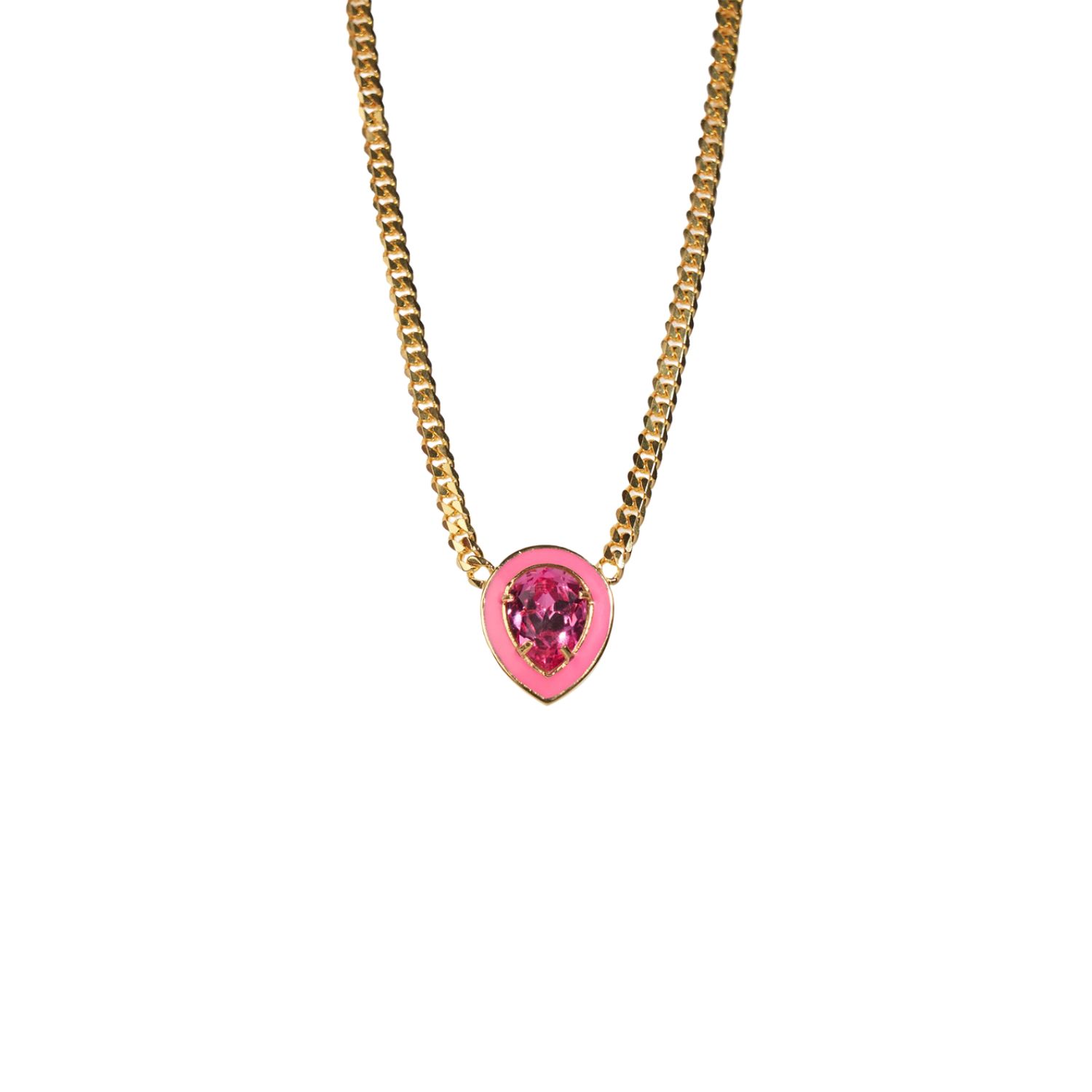 Women’s Pink / Purple Lunar Swarovski Pink & Gold Necklace Lina Paris