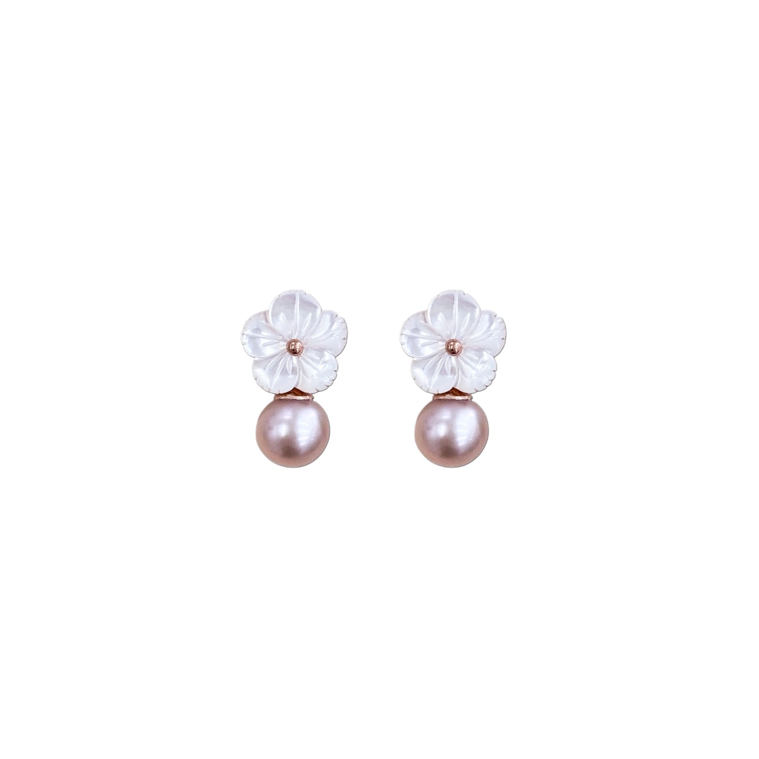 Alegoria Jewellery Women's Pink / Rose Gold Cleito Pearl Earrings - Pink In Pink
