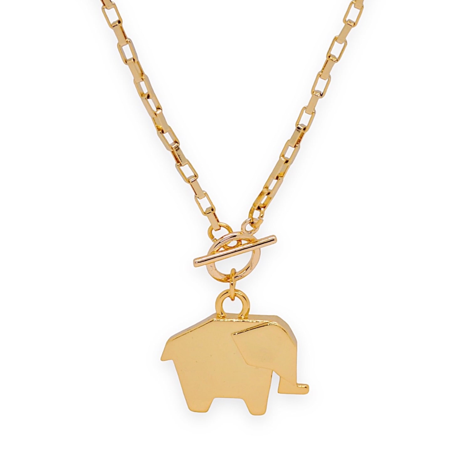 Valerie Chic Women's Gold Elephant Origami Necklace