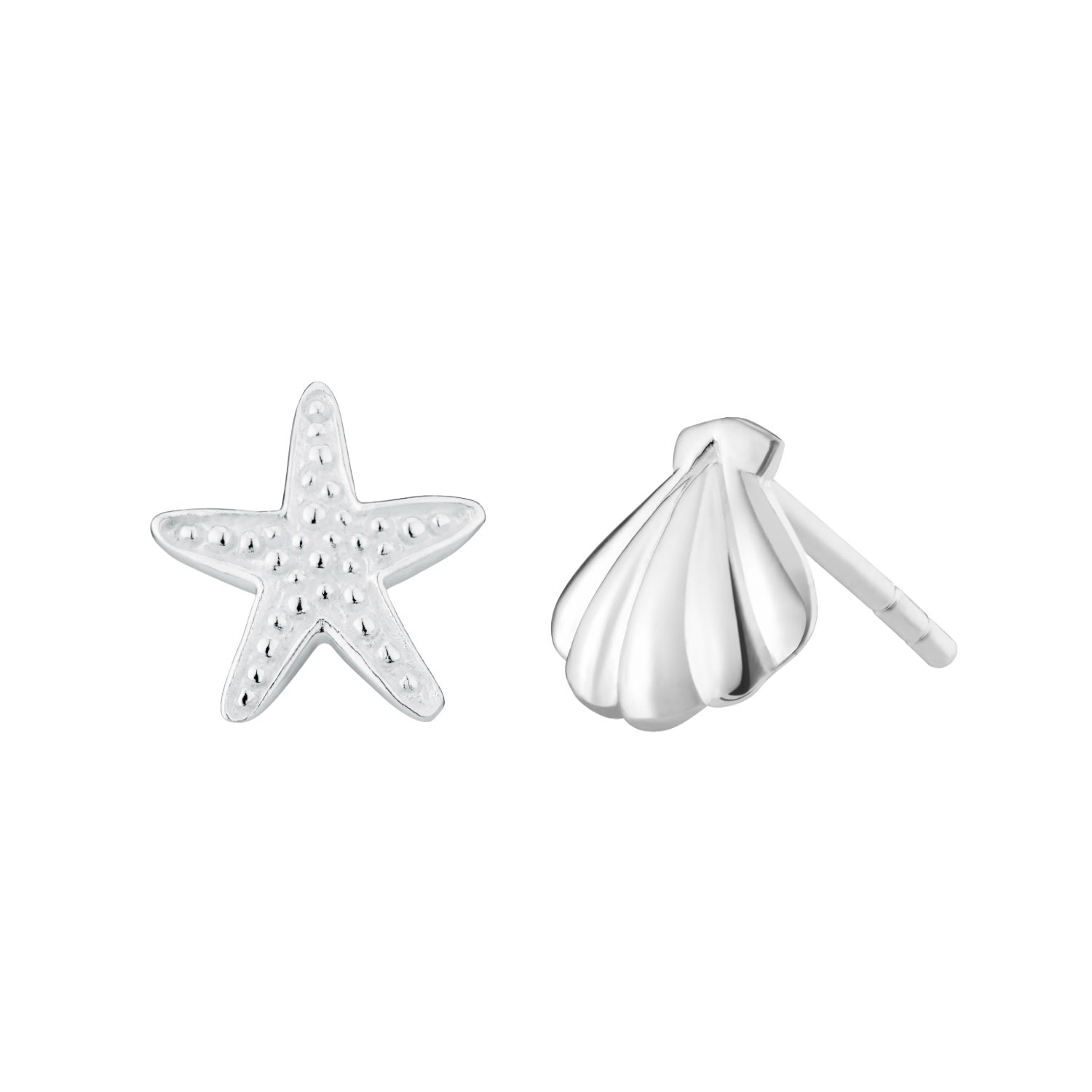 Women’s Sterling Silver Starfish & Shell Stud Earrings Posh Totty Designs