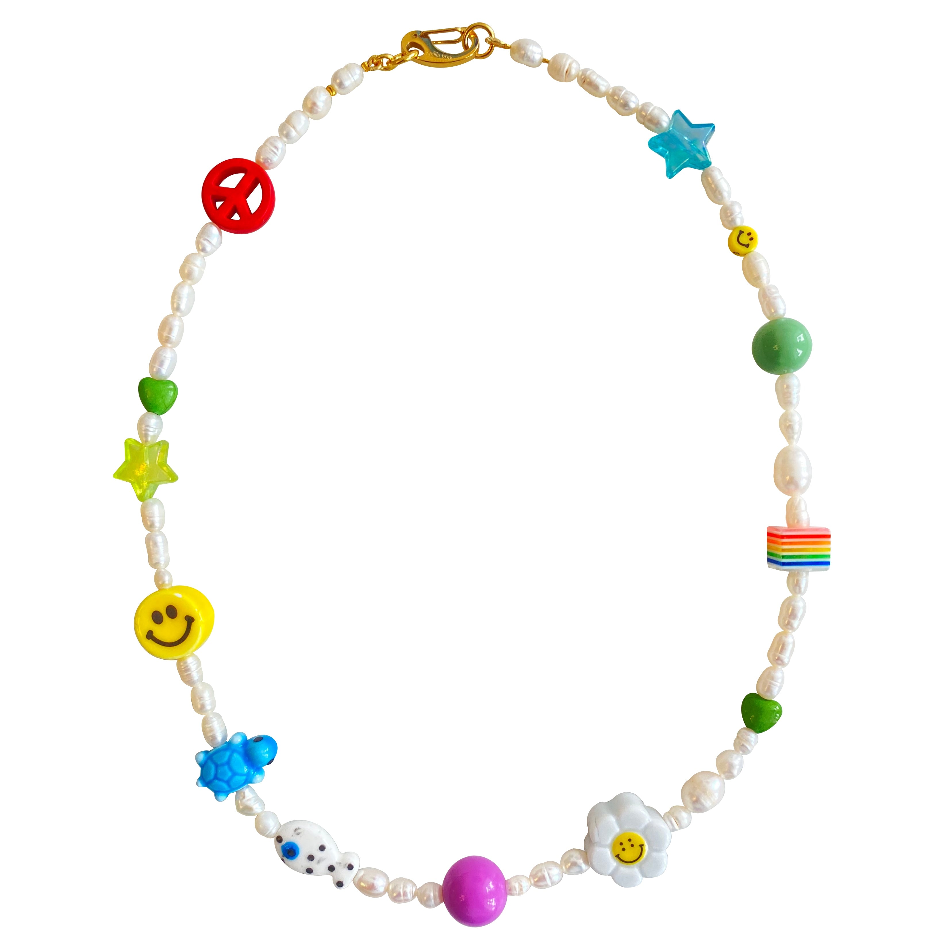 Smilla Brav Women's White / Gold Necklace Joydrop