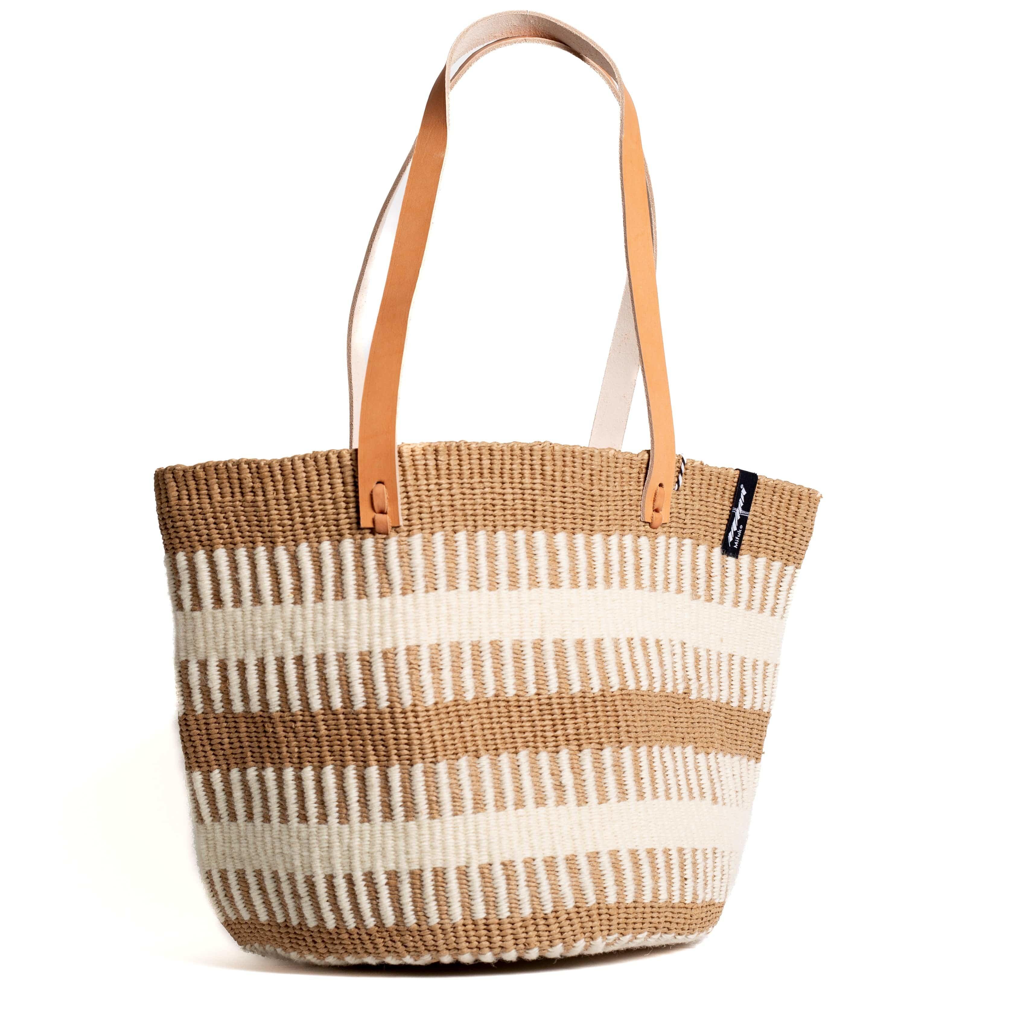 Mifuko Women's White / Brown Pamba Shopper Basket In Multi