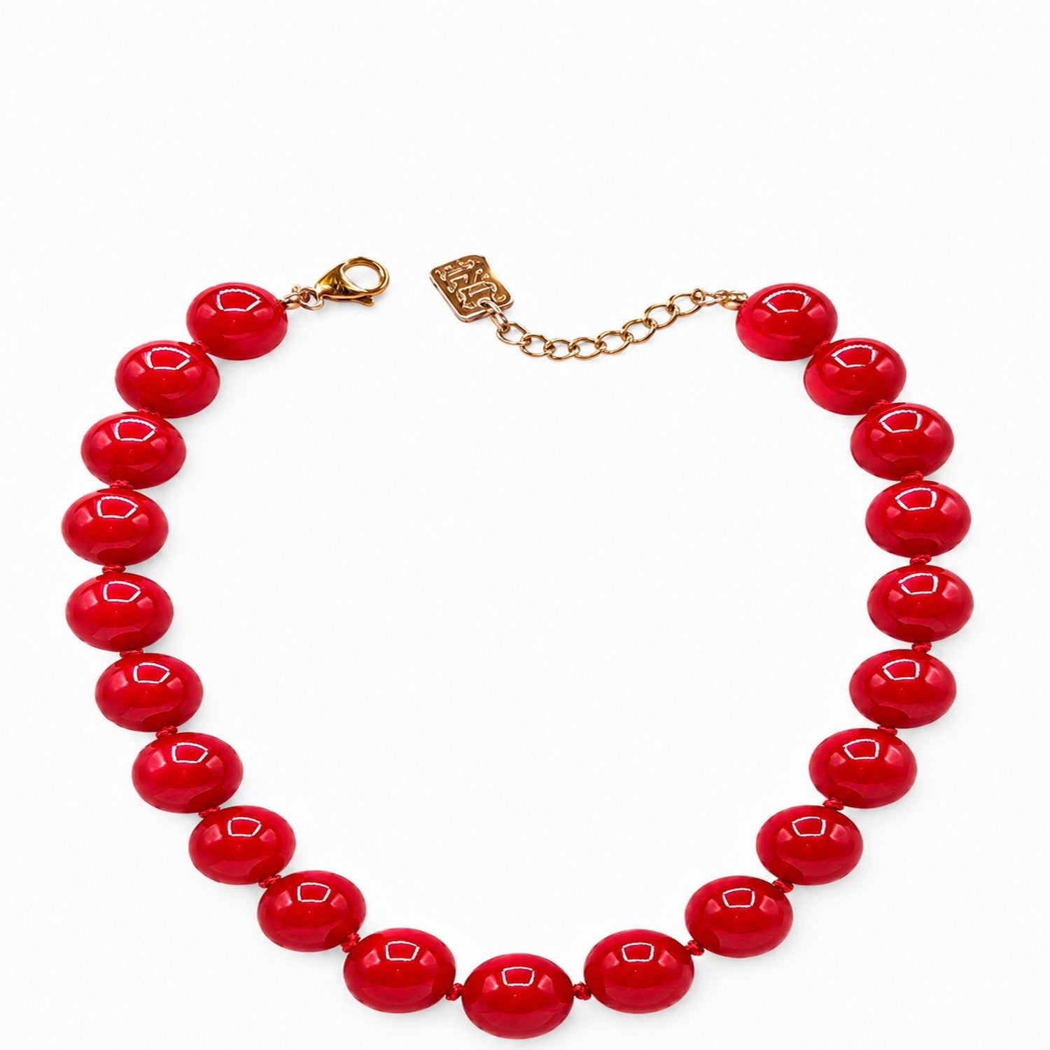 Women's Abigail 14Mm Red Carnelian Knotted Semi Precious Bead Necklace | Michael Nash Jewelry