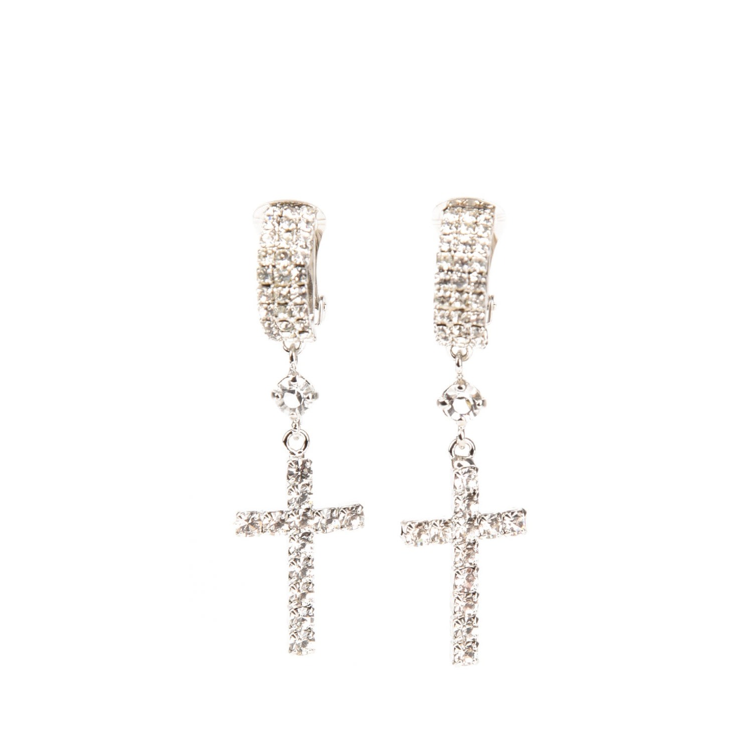 Addicted2 Women's Bellona Cross Earrings Silver Plated In Silver