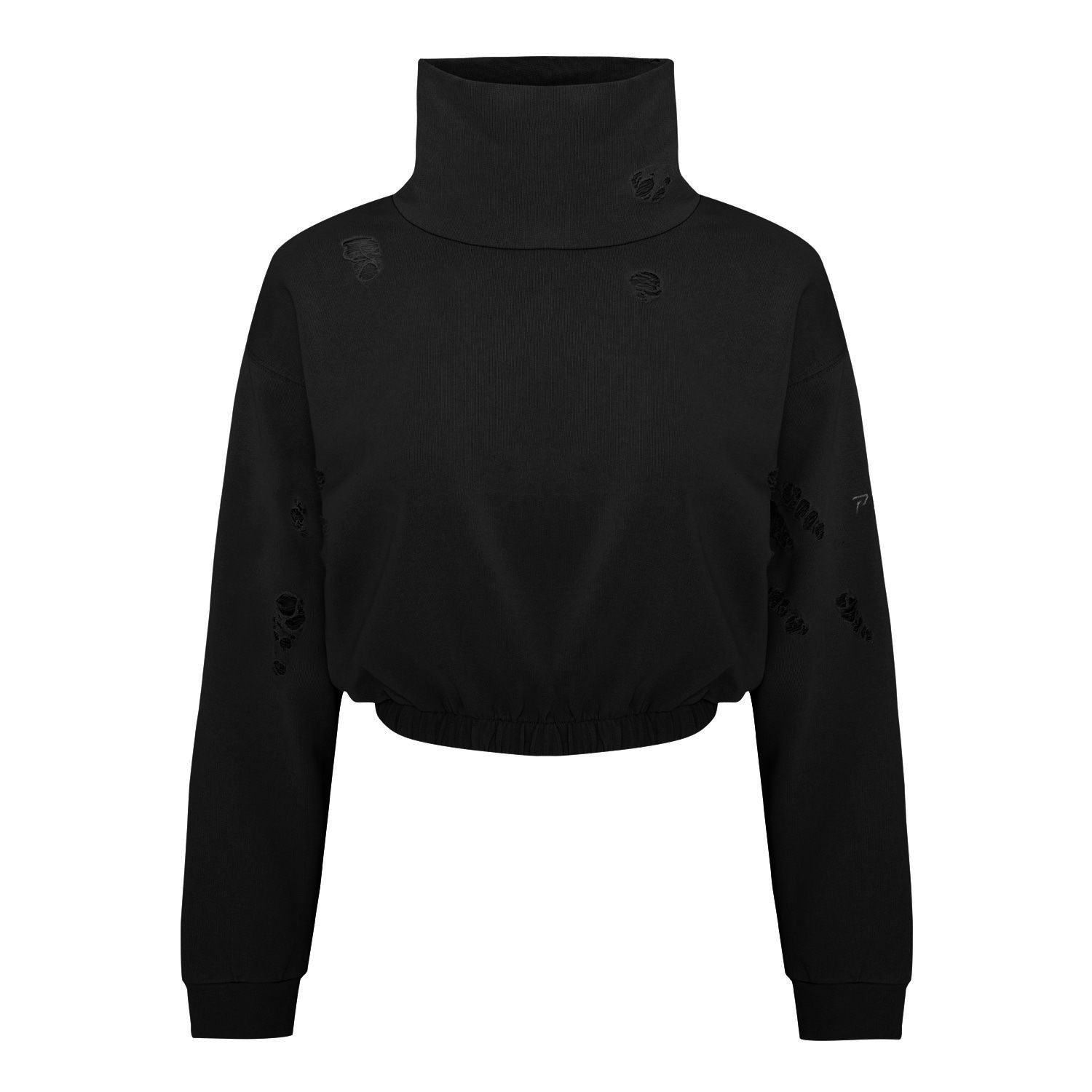 Pcfg Women's Destroyed High Neck Sweat - Black In Black