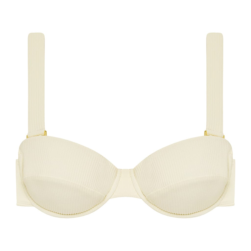 Montce Women's White Cream Rib Bustier Bikini Top In White