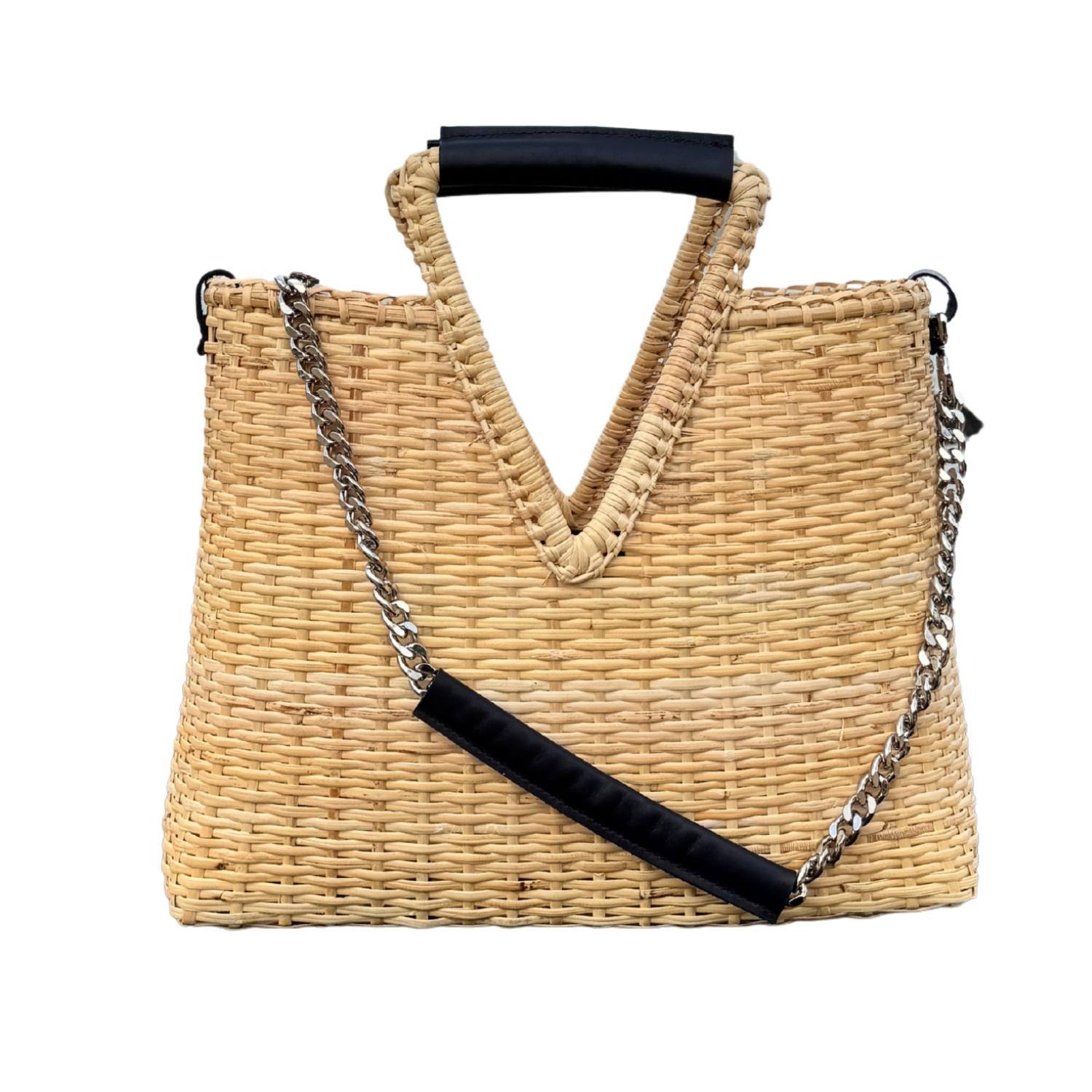 Sister Epic Women's Maya Rattan Tote In Black