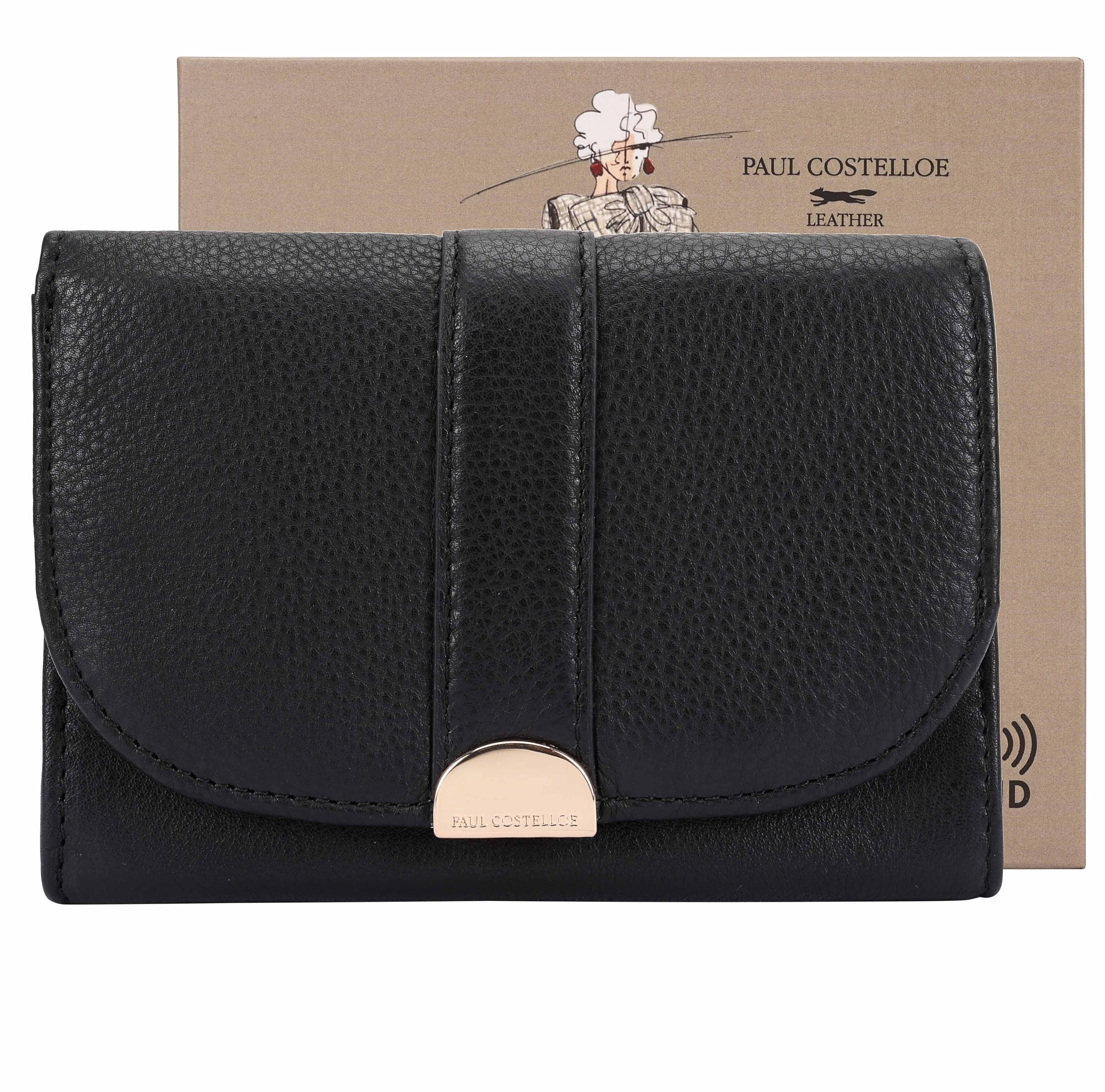 Women's Kate Leather Purse - Black | One Size | Paul Costelloe
