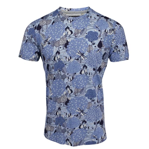 Lords Of Harlech Taylor Tee In Dragonfly Trees Blue